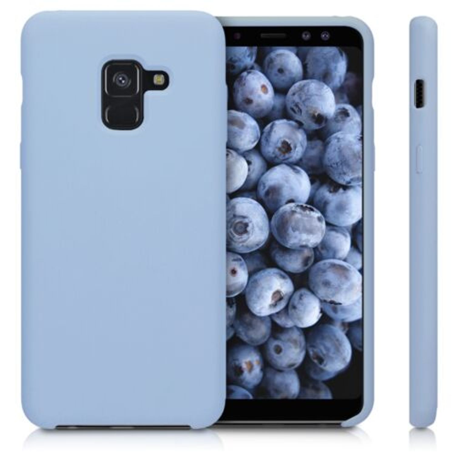 Husa pentru Samsung Galaxy A8 (2018), Silicon, Albastru, 46378.58 fotografia produsului View 2 L