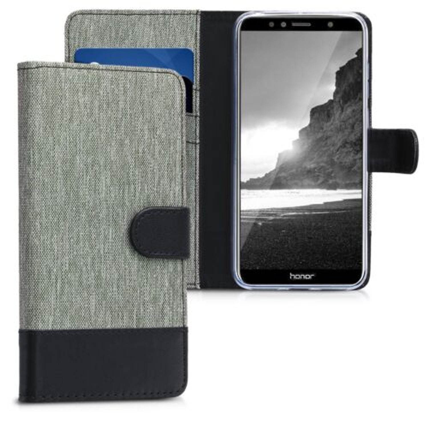 Husa pentru Huawei Honor 7A, Textil, Gri, 44827.01 fotografia produsului