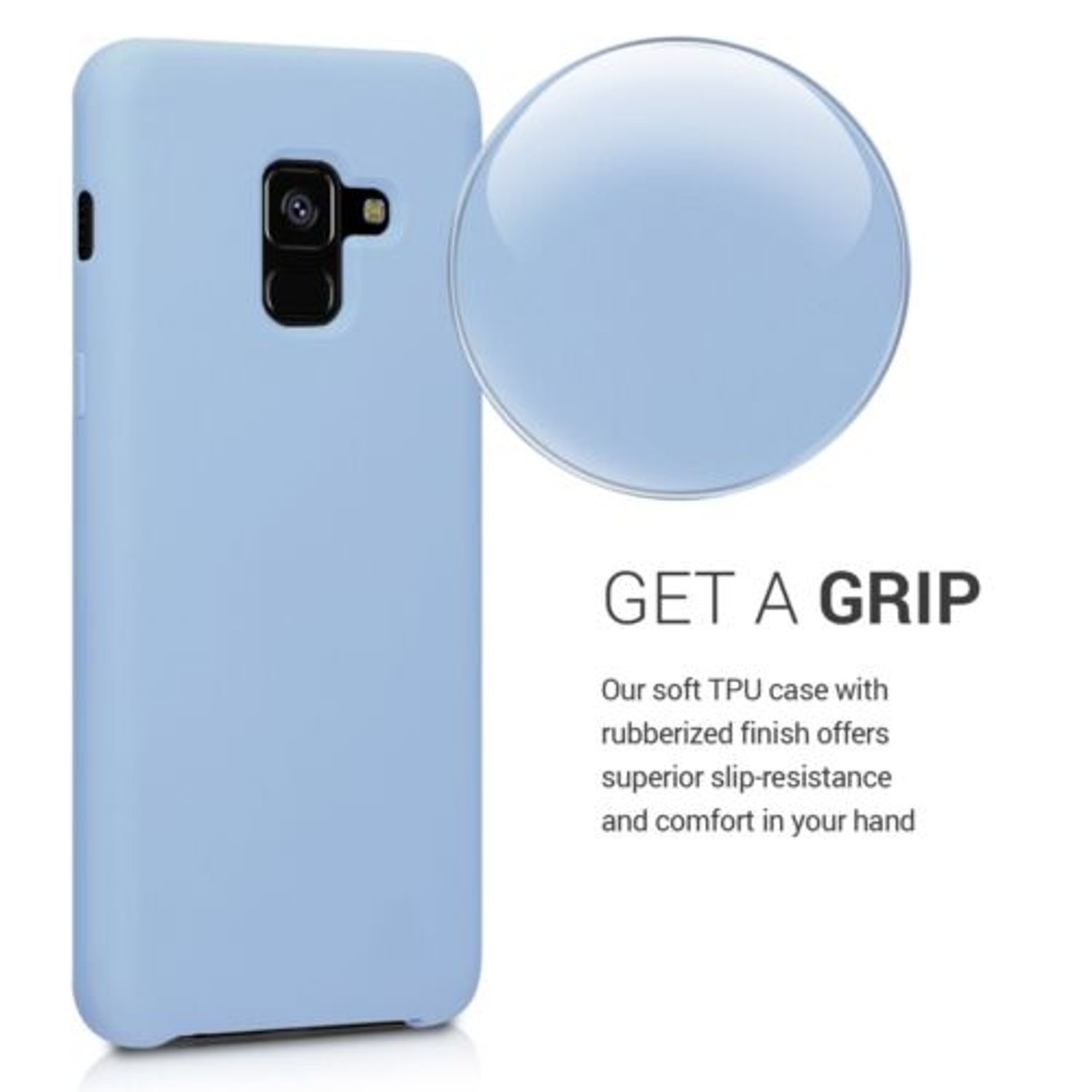 Husa pentru Samsung Galaxy A8 (2018), Silicon, Albastru, 46378.58 fotografia produsului View 4 L