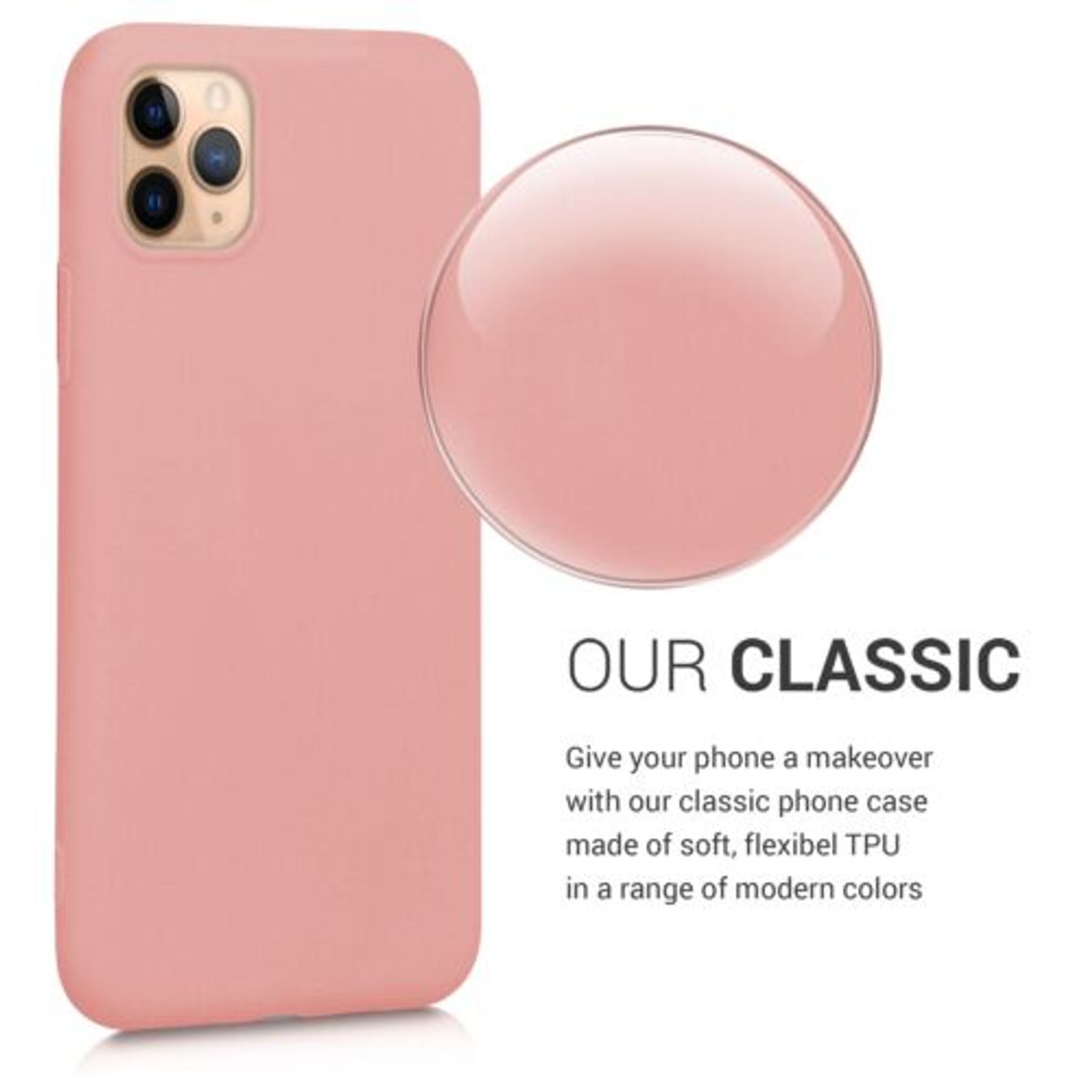 Husa pentru Apple iPhone 11 Pro, Silicon, Rose Gold, 49788.89 fotografia produsului View 4 L