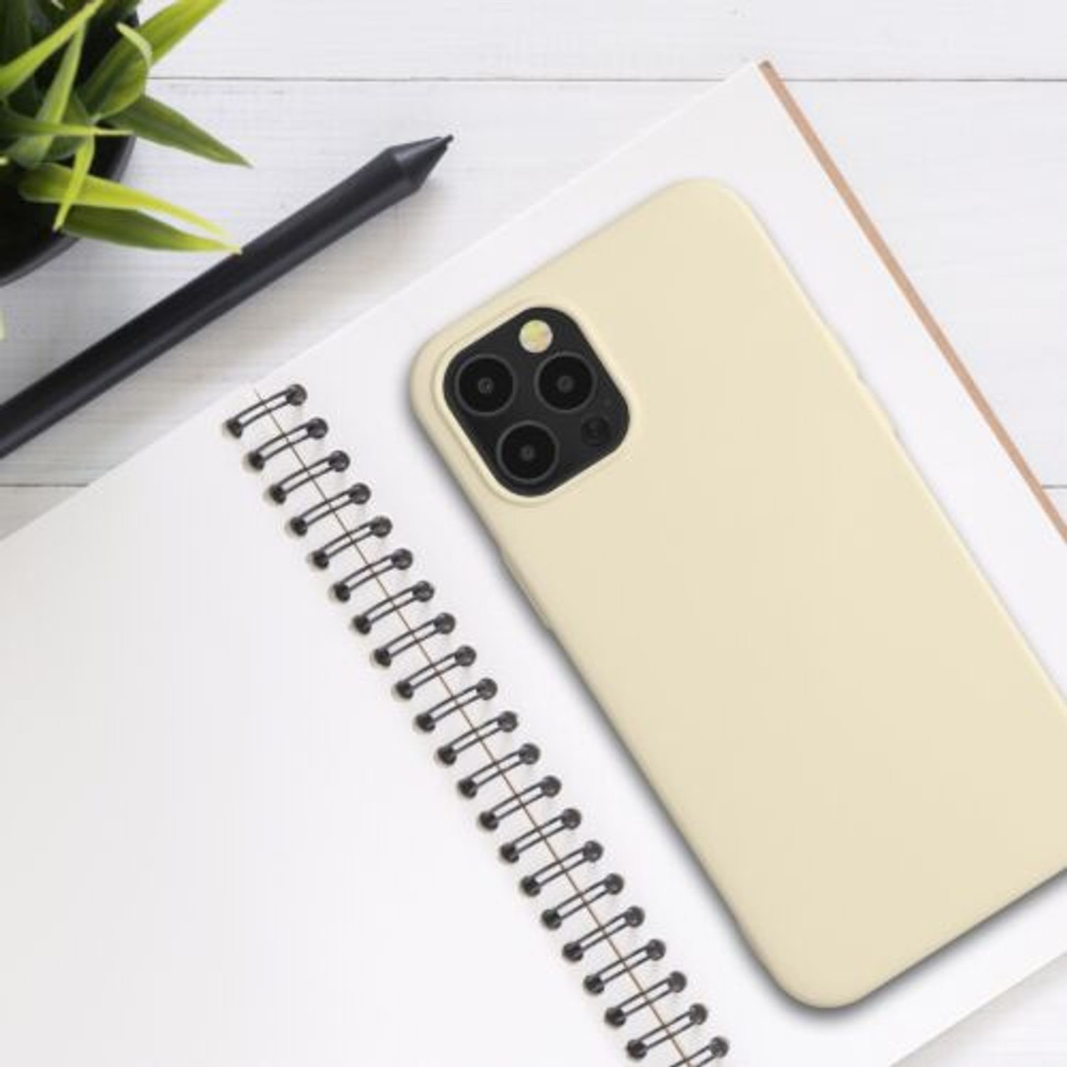 Husa pentru Apple iPhone 12 Pro Max, Silicon, Crem, 52714.210 fotografia produsului View 3 L
