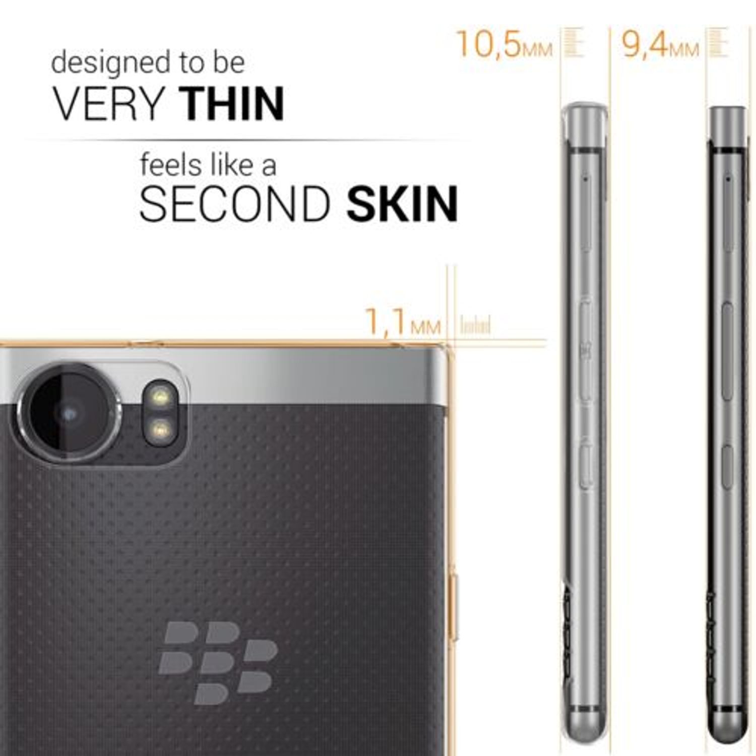 Husa pentru Blackberry Keyone, Silicon, Transparent, 41860.03 fotografia produsului View 4 L