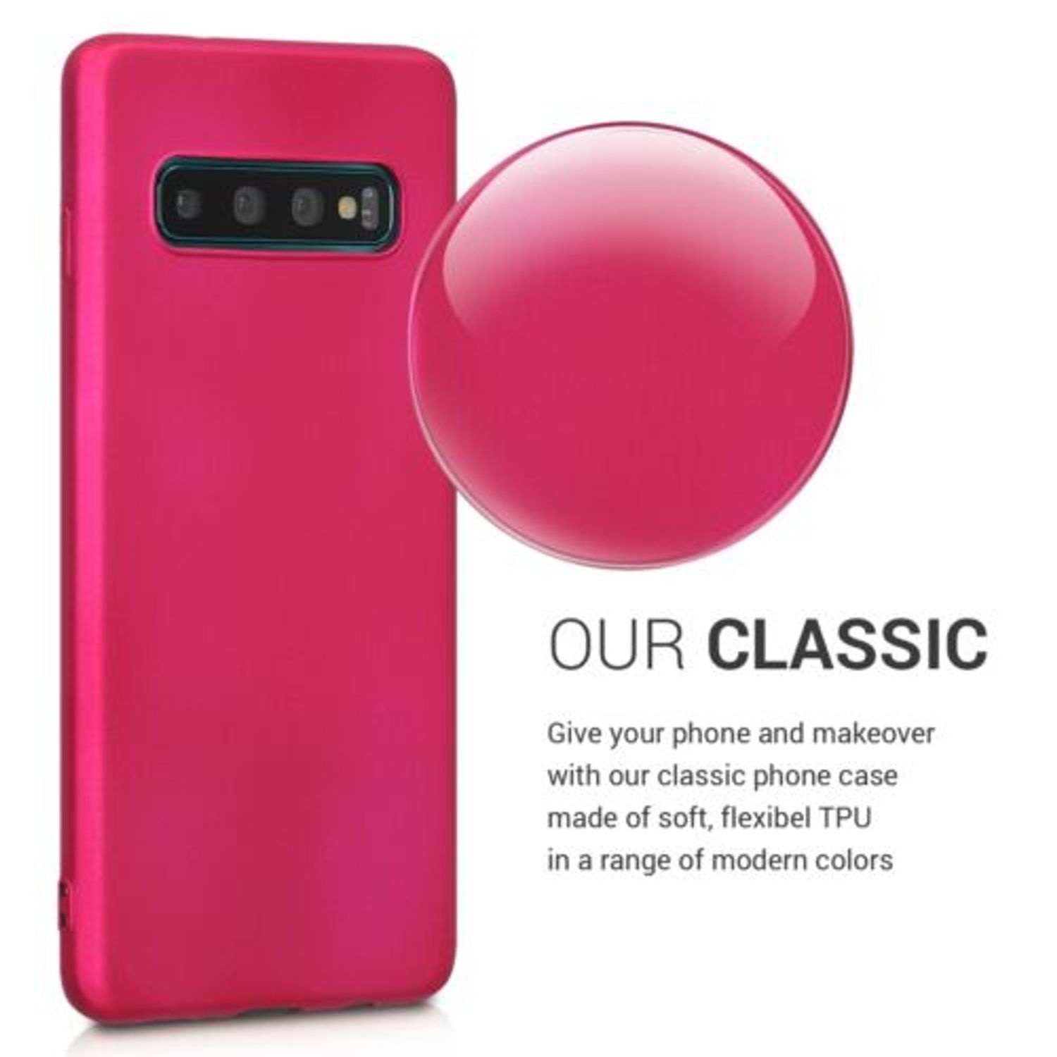 Husa pentru Samsung Galaxy S10, Silicon, Roz, 47452.65 fotografia produsului View 3 L