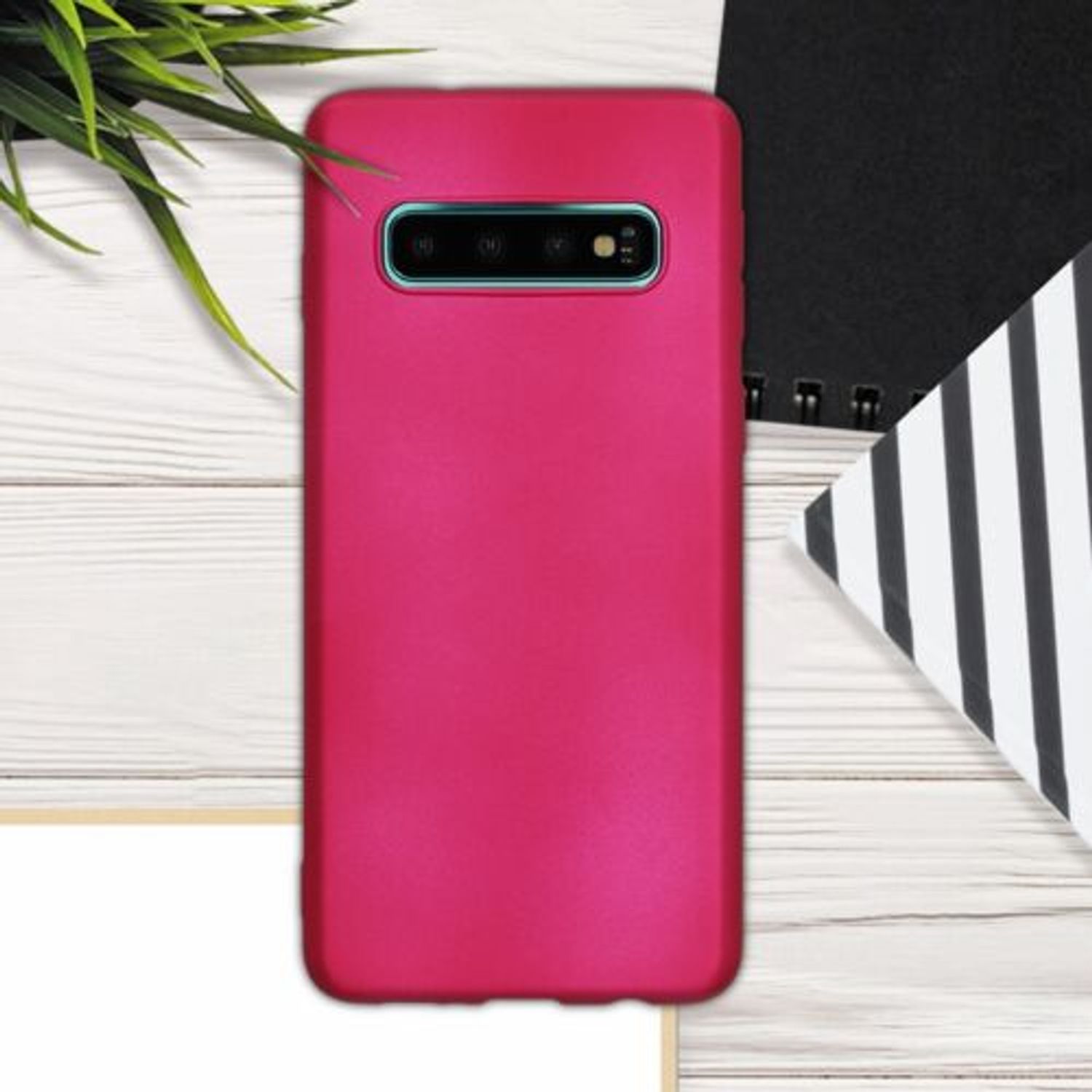 Husa pentru Samsung Galaxy S10, Silicon, Roz, 47452.65 fotografia produsului View 4 L
