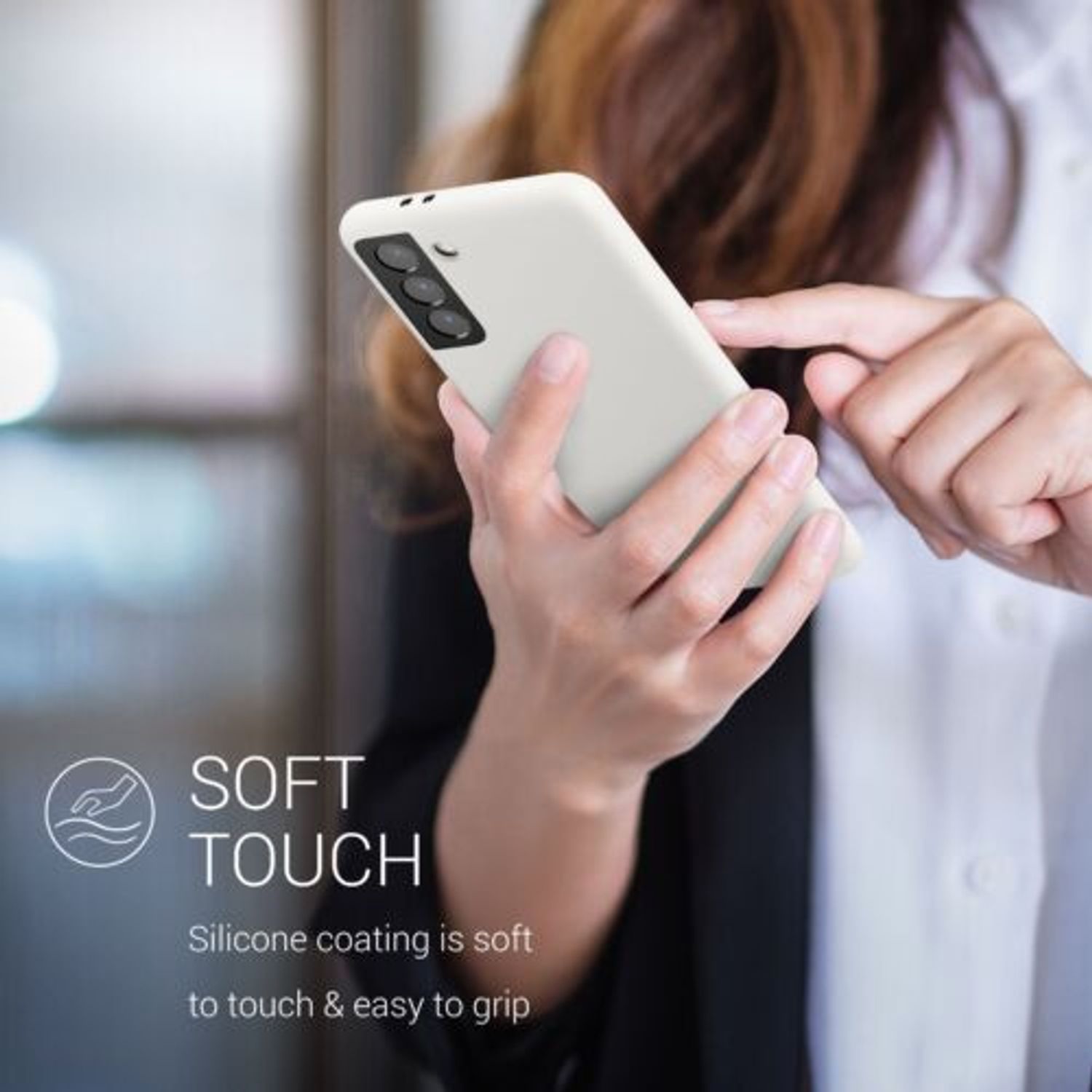 Husa pentru Samsung Galaxy S21, Silicon, Alb, 54056.48 fotografia produsului View 4 L