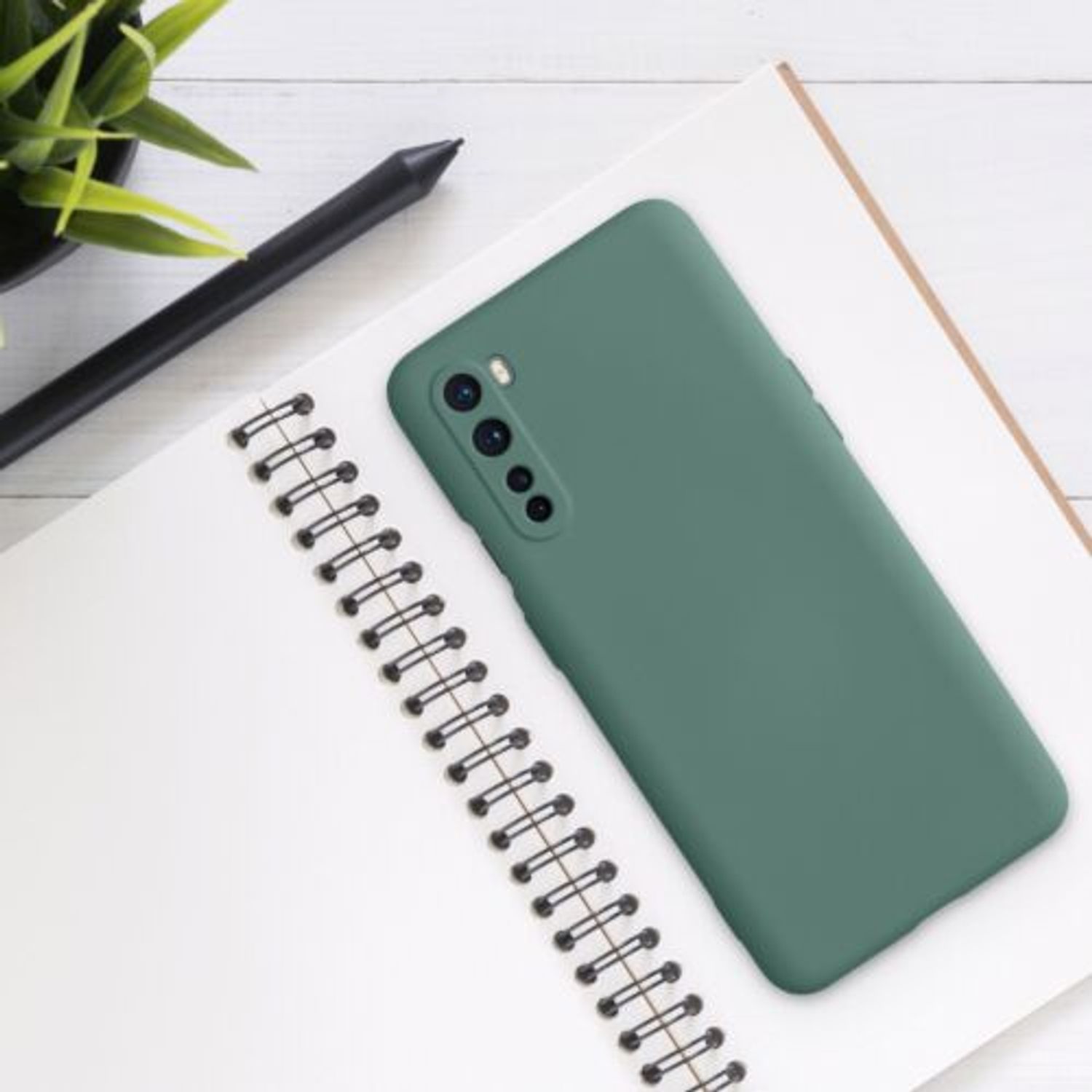 Husa pentru OnePlus Nord, Silicon, Verde, 55343.166 fotografia produsului View 3 L