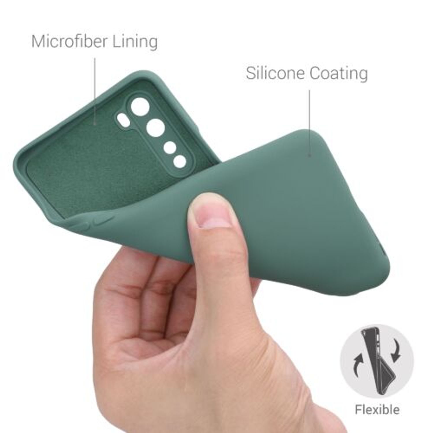 Husa pentru OnePlus Nord, Silicon, Verde, 55343.166 fotografia produsului View 4 L