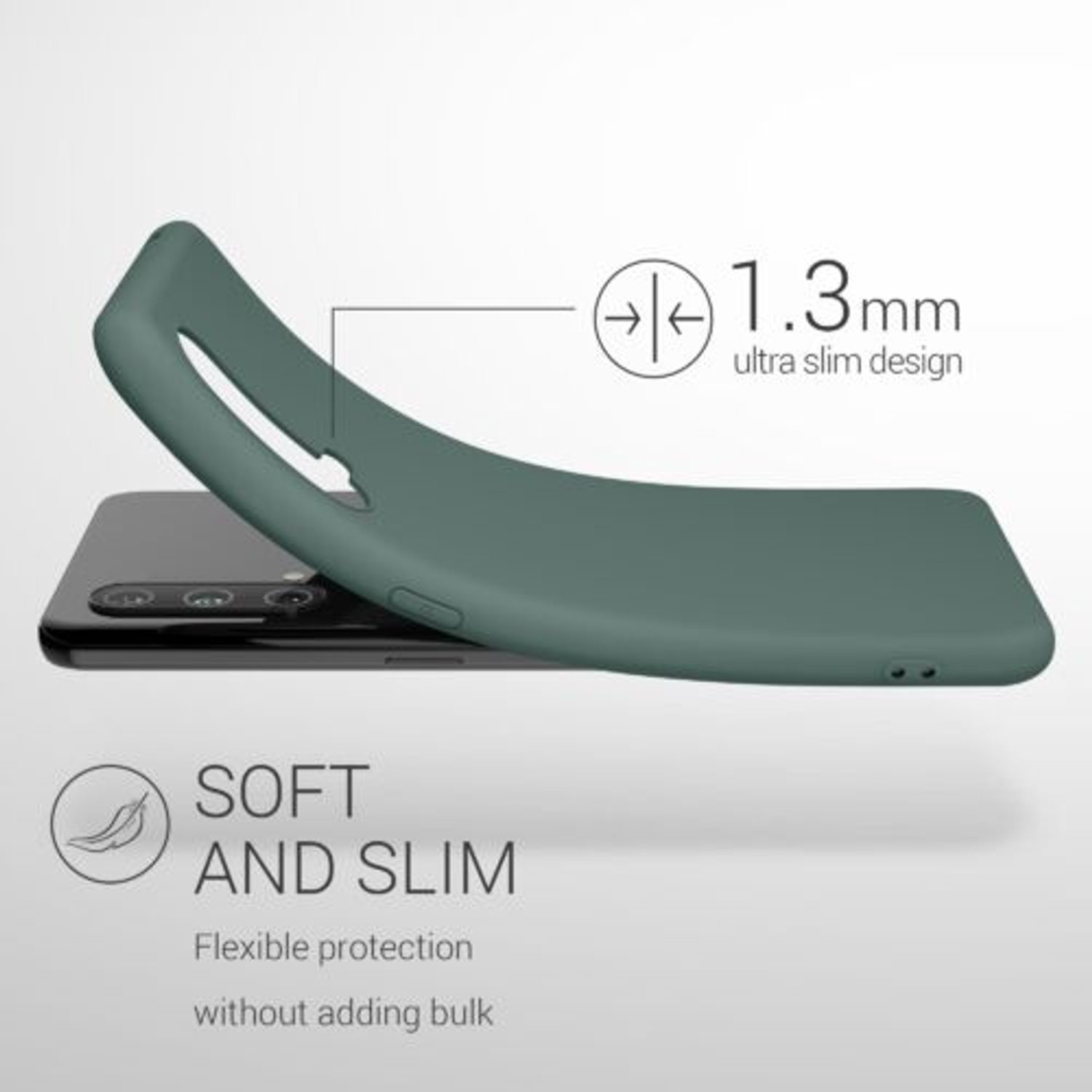Husa pentru OnePlus Nord CE 5G, Silicon, Verde, 55614.166 fotografia produsului View 3 L