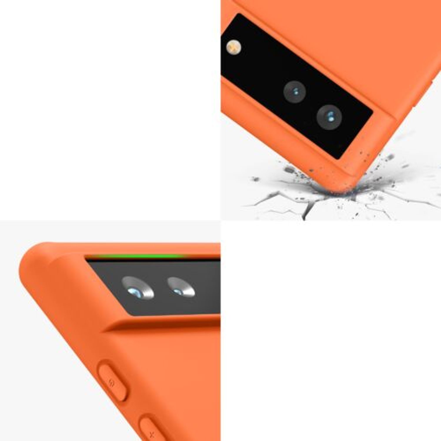 Husa pentru Google Pixel 6, Silicon, Portocaliu, 55434.150 fotografia produsului View 9 L