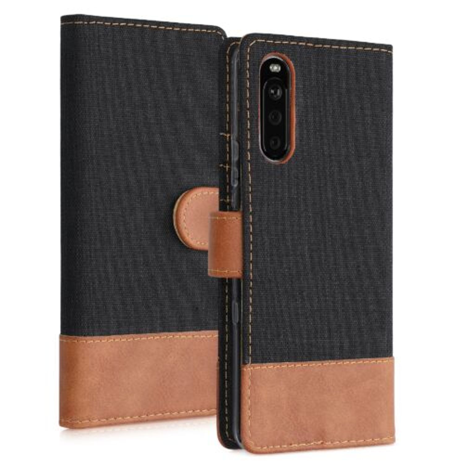 Husa pentru Sony Xperia 10 III, Textil, Negru, 55131.01 fotografia produsului View 4 L