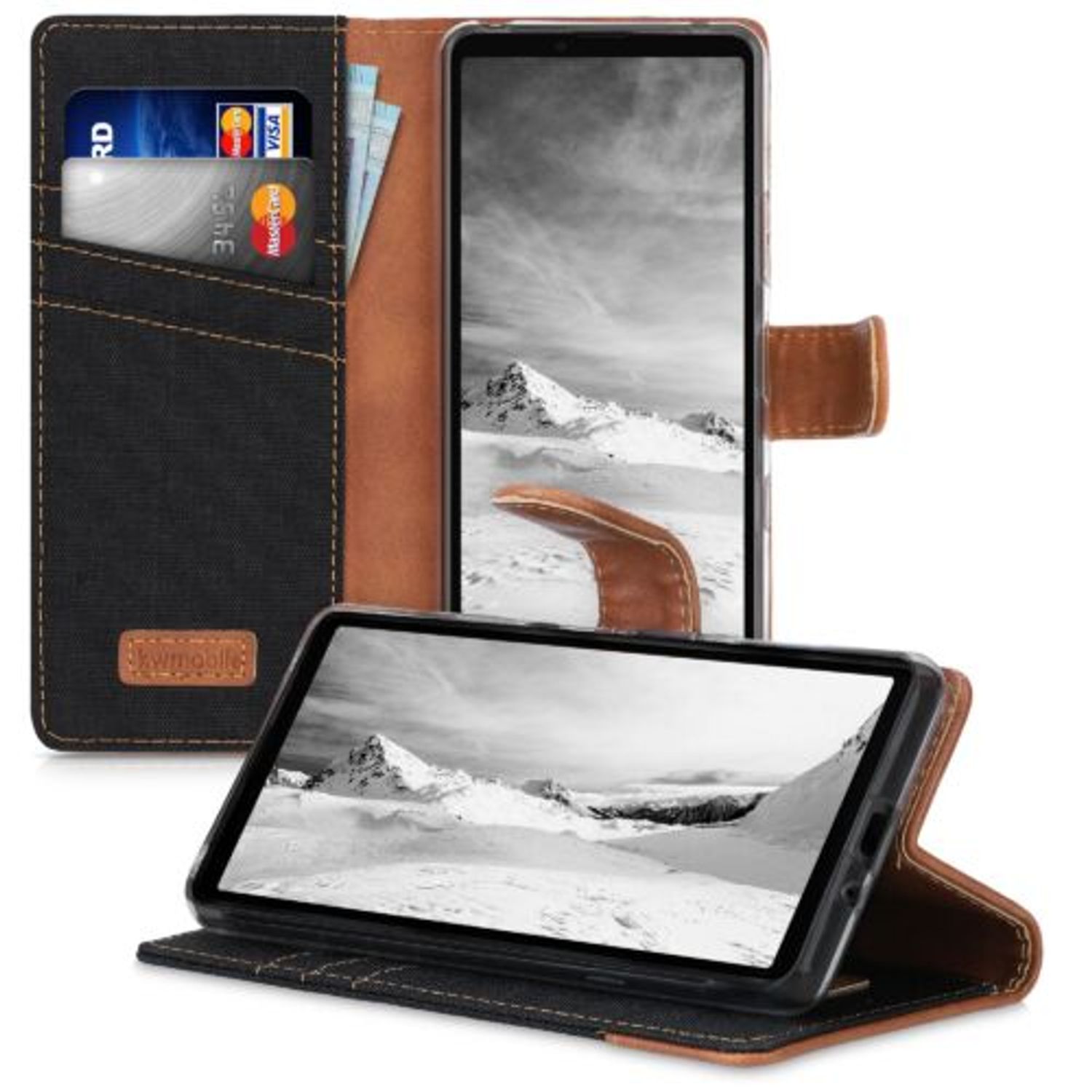Husa pentru Sony Xperia 10 III, Textil, Negru, 55131.01 fotografia produsului View 5 L