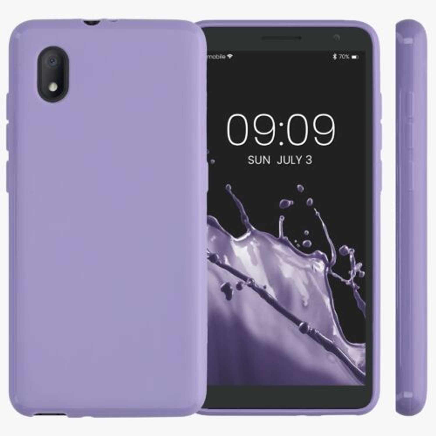 Husa pentru Alcatel 1B (2020), Silicon, Mov, 51516.222, Kwmobile fotografia produsului View 2 L