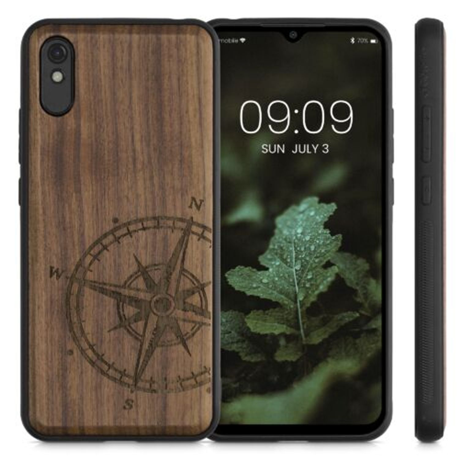 Husa pentru Xiaomi Redmi 9A, Lemn, Maro, 56791.02, Kwmobile fotografia produsului View 2 L