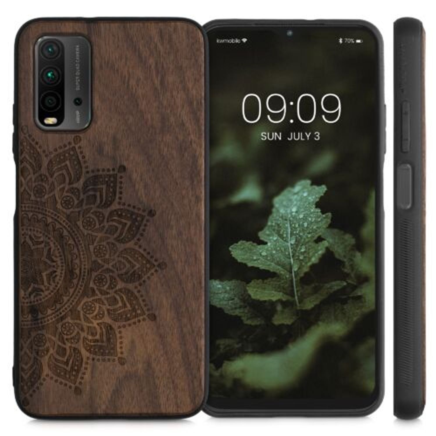 Husa pentru Xiaomi Redmi 9T, Lemn, Maro, 56790.01, Kwmobile fotografia produsului View 2 L
