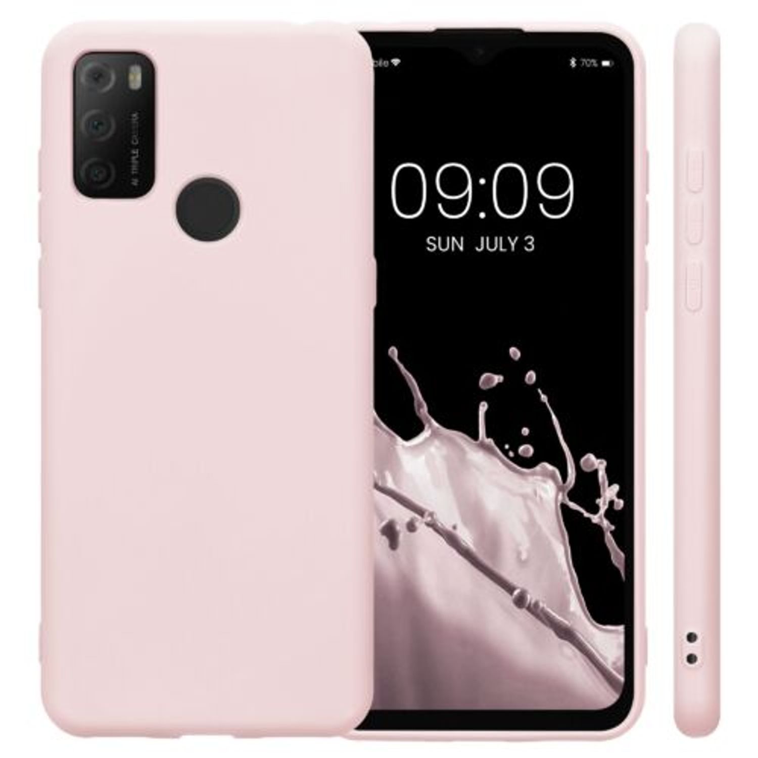 Husa Kwmobile pentru Alcatel 1S (2021), Silicon, Roz, 54466.225 fotografia produsului