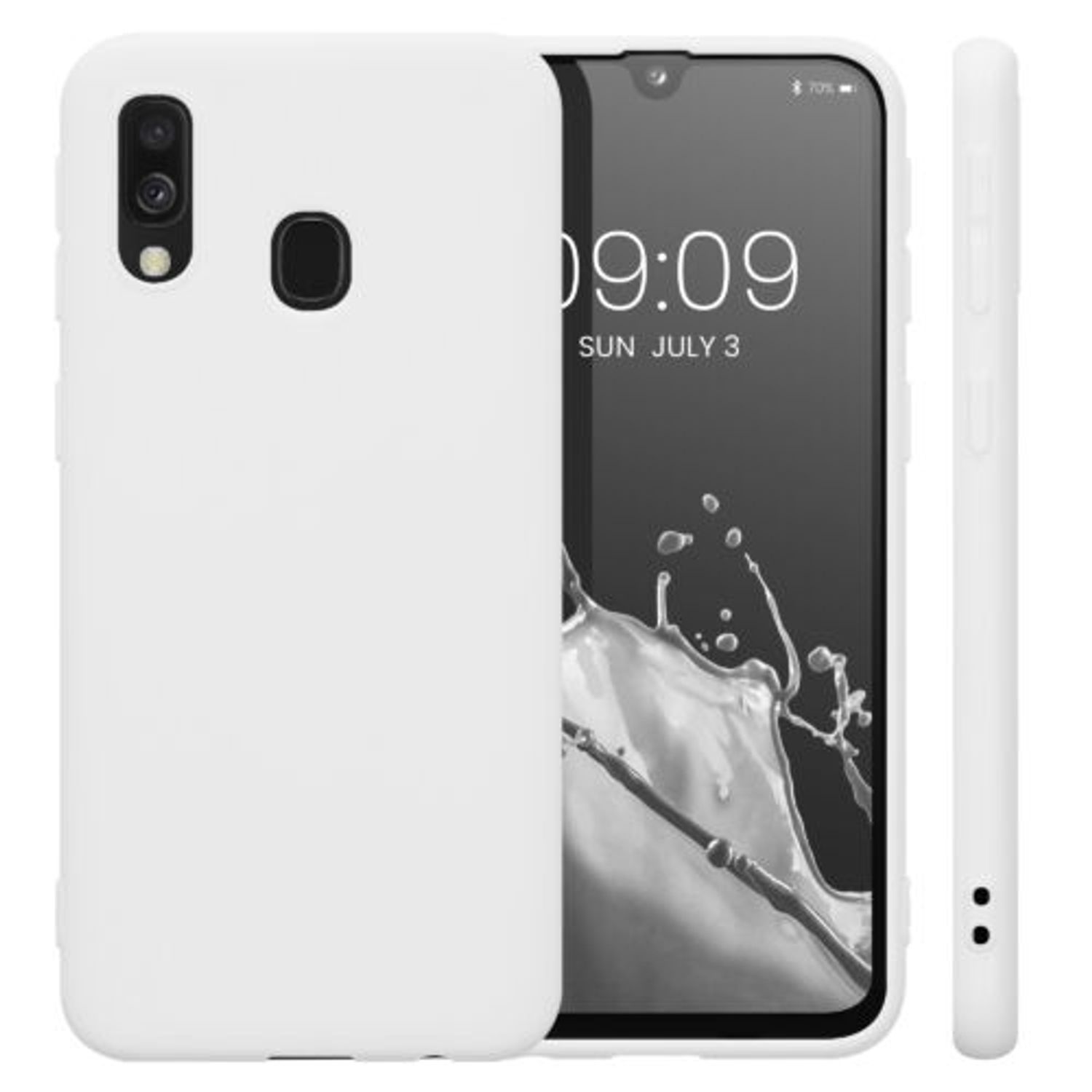 Husa Kwmobile pentru Samsung Galaxy A40, Silicon, Alb, 48547.48 fotografia produsului