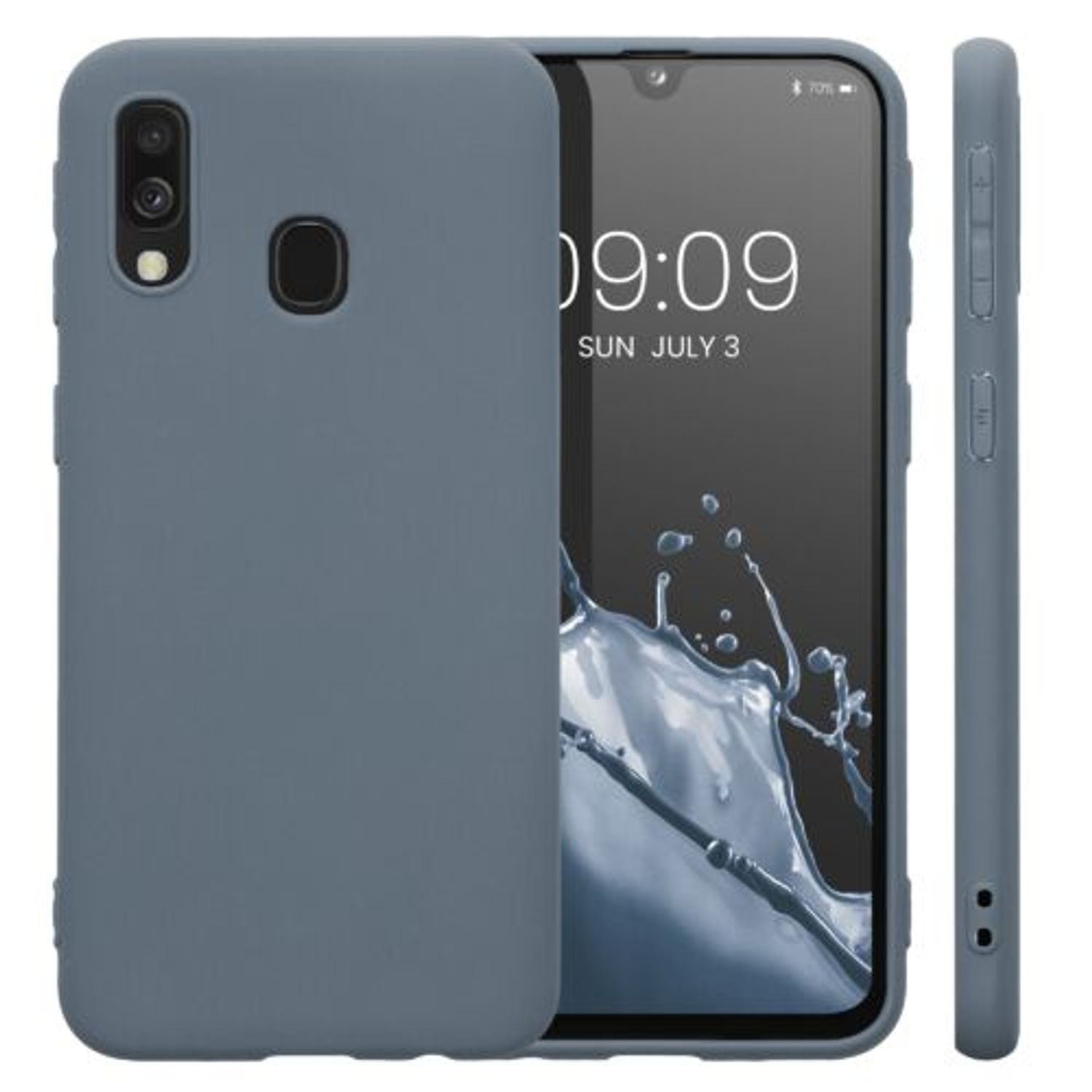 Husa Kwmobile pentru Samsung Galaxy A40, Silicon, Albastru, 48547.202 fotografia produsului