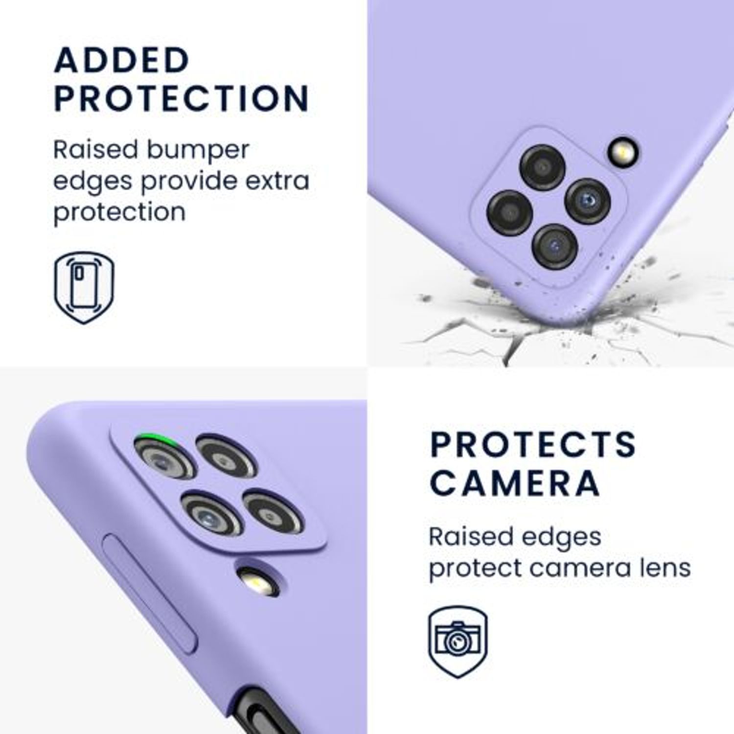 Husa Kwmobile pentru Samsung Galaxy A22, Silicon, Mov, 55500.108 fotografia produsului View 3 L