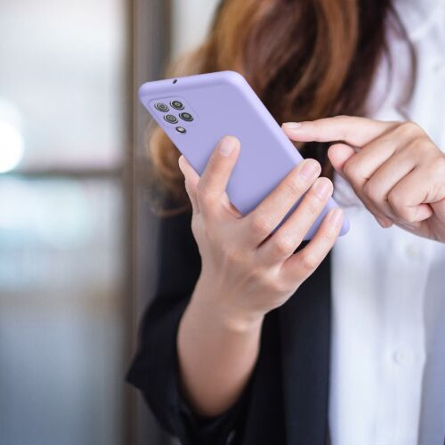 Husa Kwmobile pentru Samsung Galaxy A22, Silicon, Mov, 55500.108 fotografia produsului View 8 L