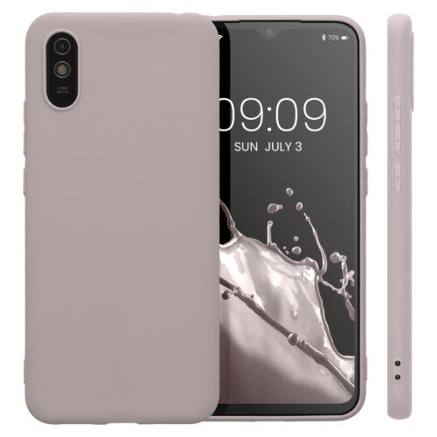 Husa Kwmobile pentru Xiaomi Redmi 9A/Redmi 9AT, Silicon, Crem, 52847.192 fotografia produsului