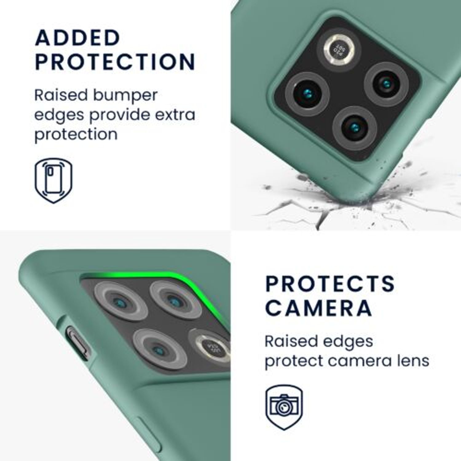 Husa Kwmobile pentru OnePlus 10 Pro, Silicon, Verde, 57460.166 fotografia produsului View 3 L