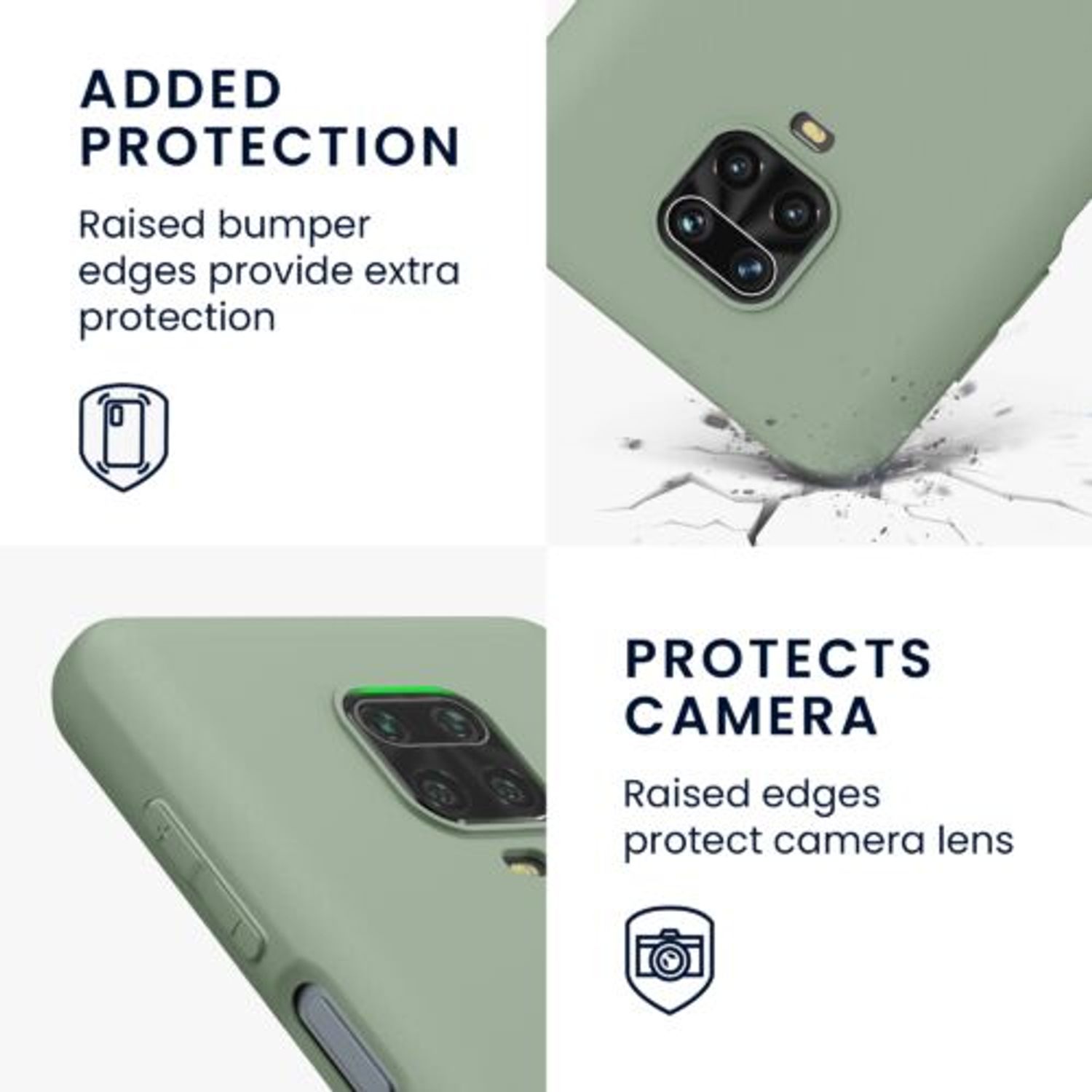 Husa Kwmobile pentru Xiaomi Redmi Note 9S/Redmi Note 9 Pro/Redmi Note 9 Pro Max, Silicon, Verde, 52140.172 fotografia produsului View 3 L