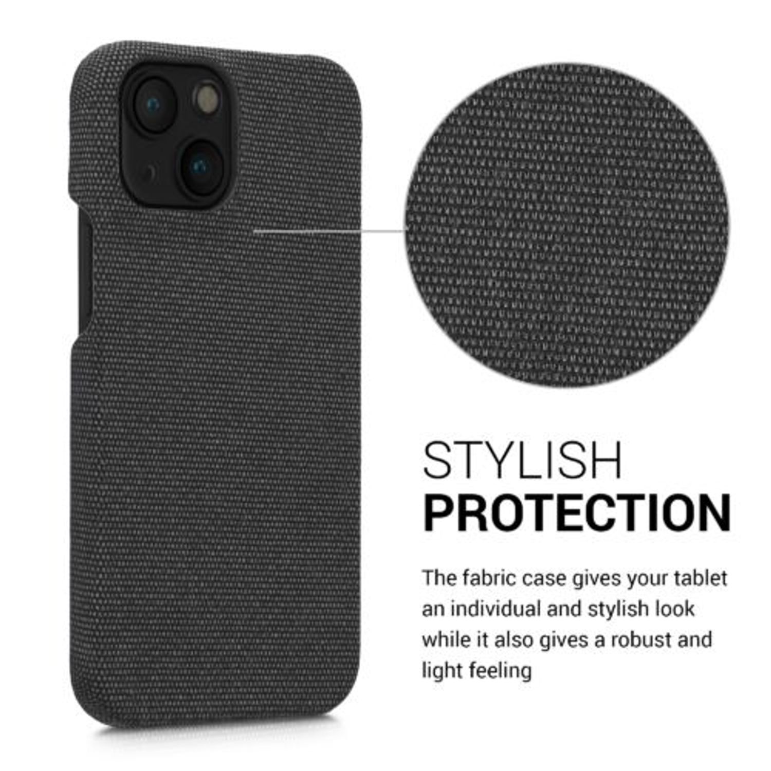 Husa Kwmobile pentru Apple iPhone 13 Mini, Textil, Gri, 57451.01 fotografia produsului View 6 L
