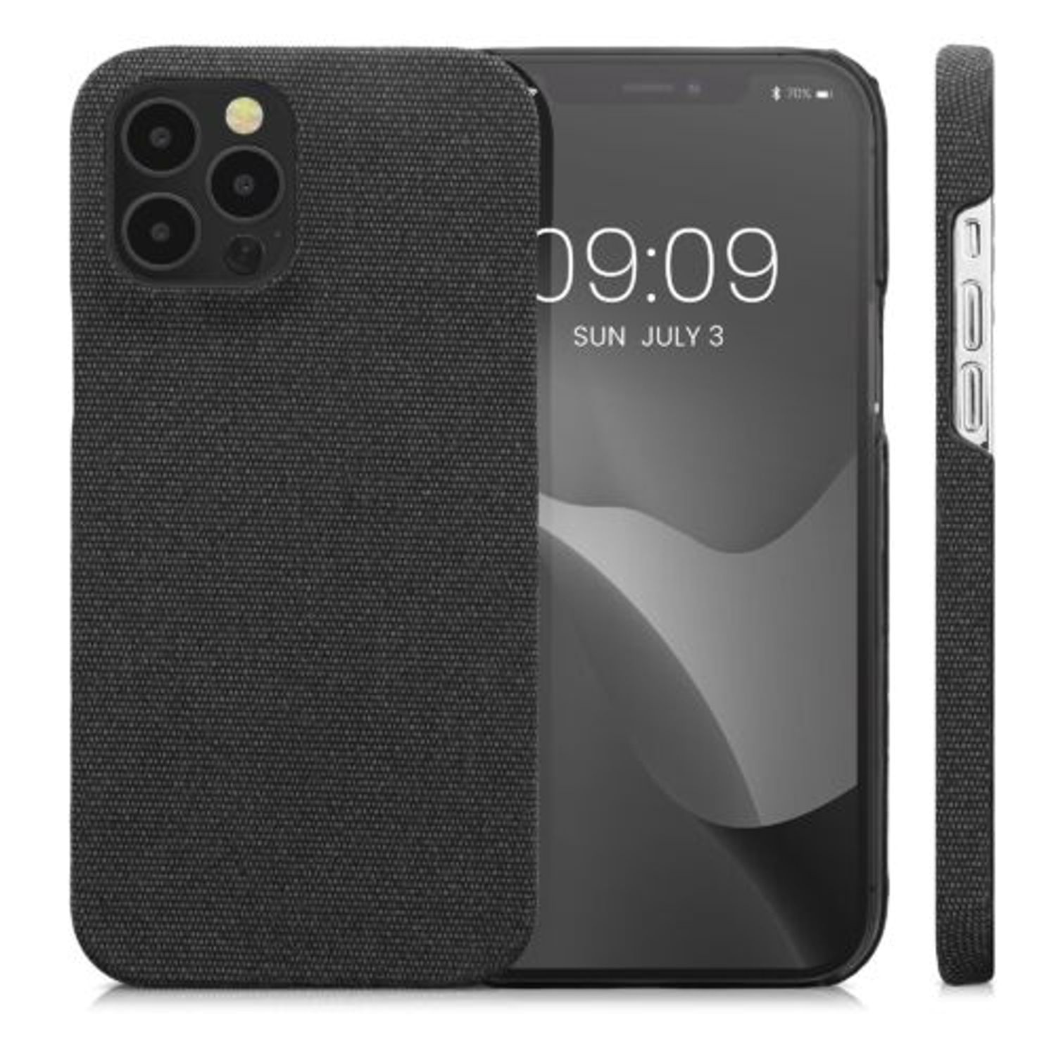 Husa Kwmobile pentru Apple iPhone 12 Pro Max, Textil, Gri, 57450.01 fotografia produsului