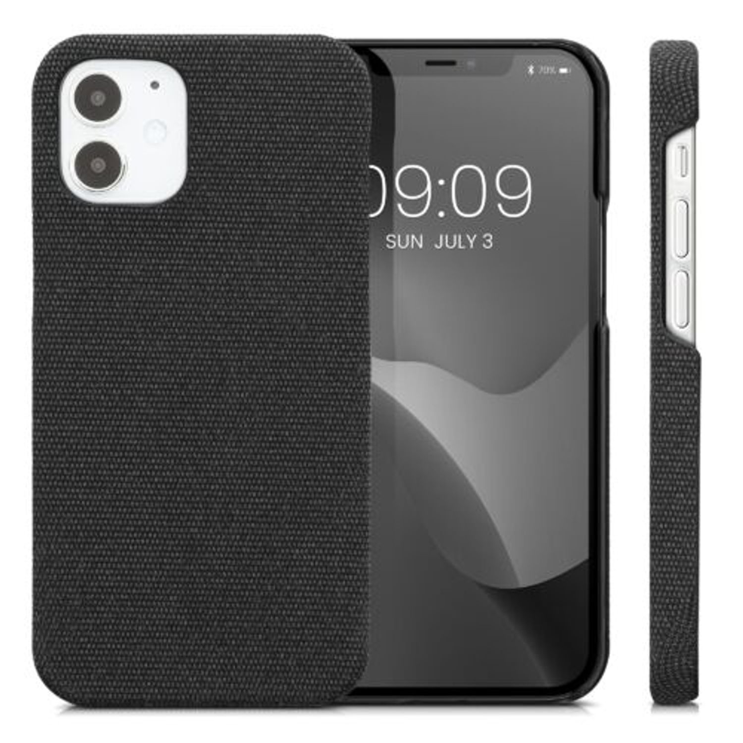 Husa Kwmobile pentru Apple iPhone 12 Mini, Textil, Gri, 57449.01 fotografia produsului