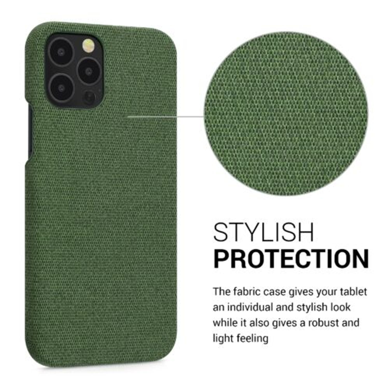 Husa Kwmobile pentru Apple iPhone 12/iPhone 12 Pro, Textil, Verde, 55752.07 fotografia produsului View 3 L