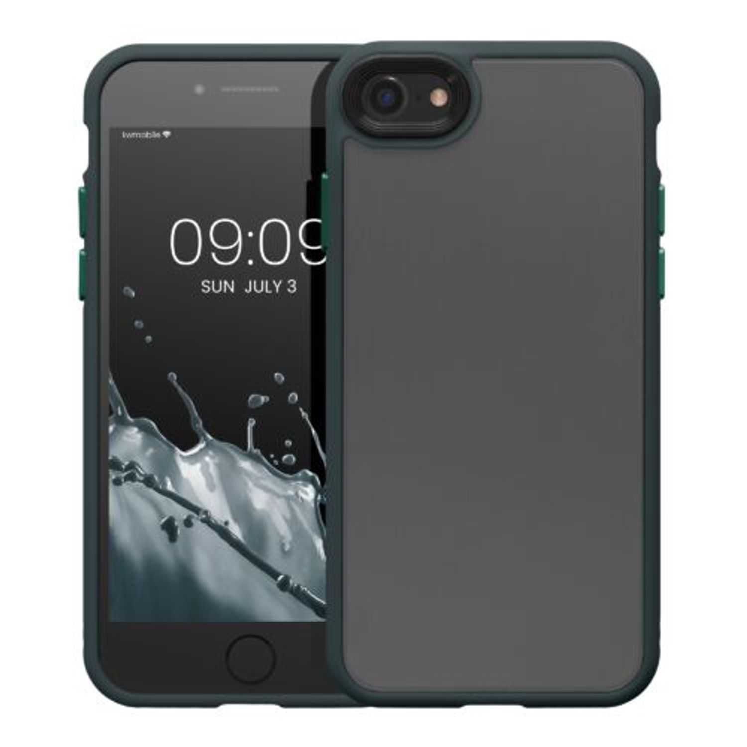 Husa Kwmobile pentru Apple iPhone 8/iPhone 7/iPhone SE 2, Silicon, Verde/Transparent, 57457.80 fotografia produsului