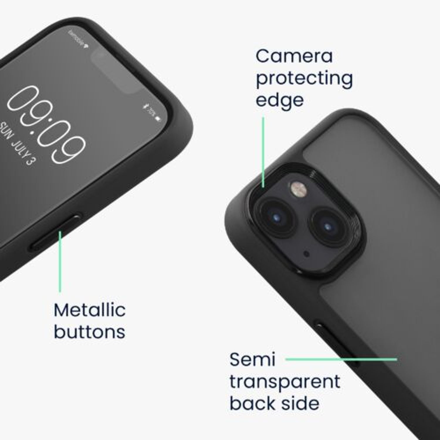 Husa Kwmobile pentru Apple iPhone 13, Silicon, Negru, 57459.01 fotografia produsului View 2 L