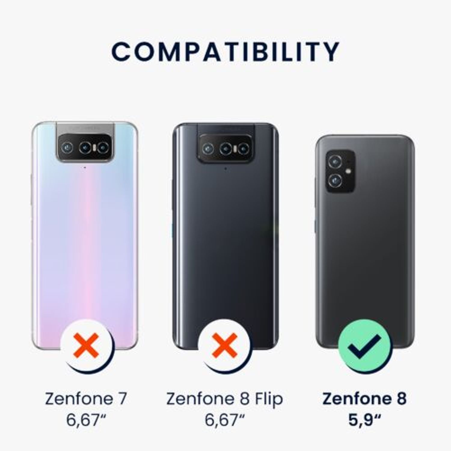 Husa Kwmobile pentru Asus Zenfone 8, Textil, Rosu/Negru, 56648.20 fotografia produsului View 5 L