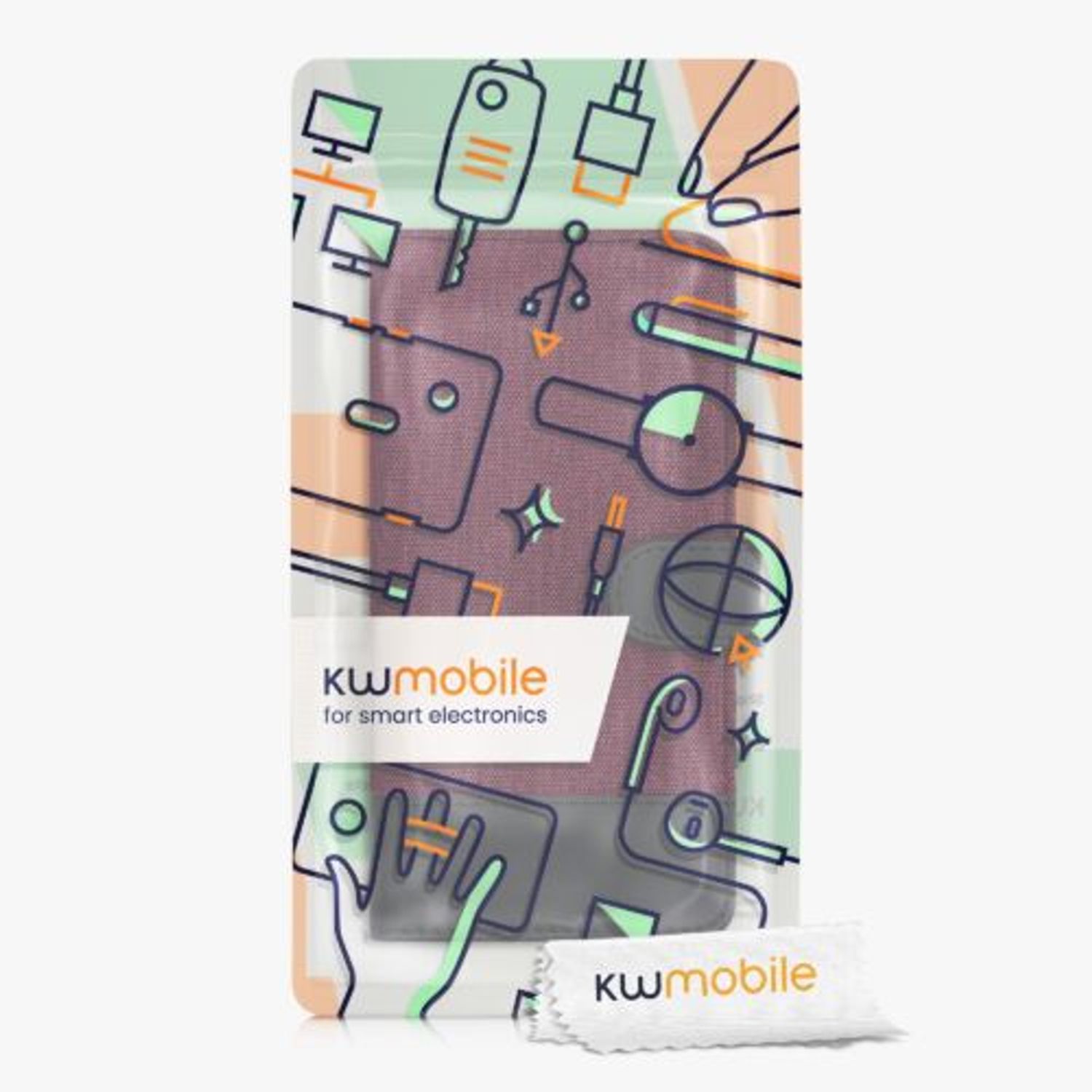 Husa Kwmobile pentru Asus Zenfone 8, Textil, Rosu/Negru, 56648.20 fotografia produsului View 6 L