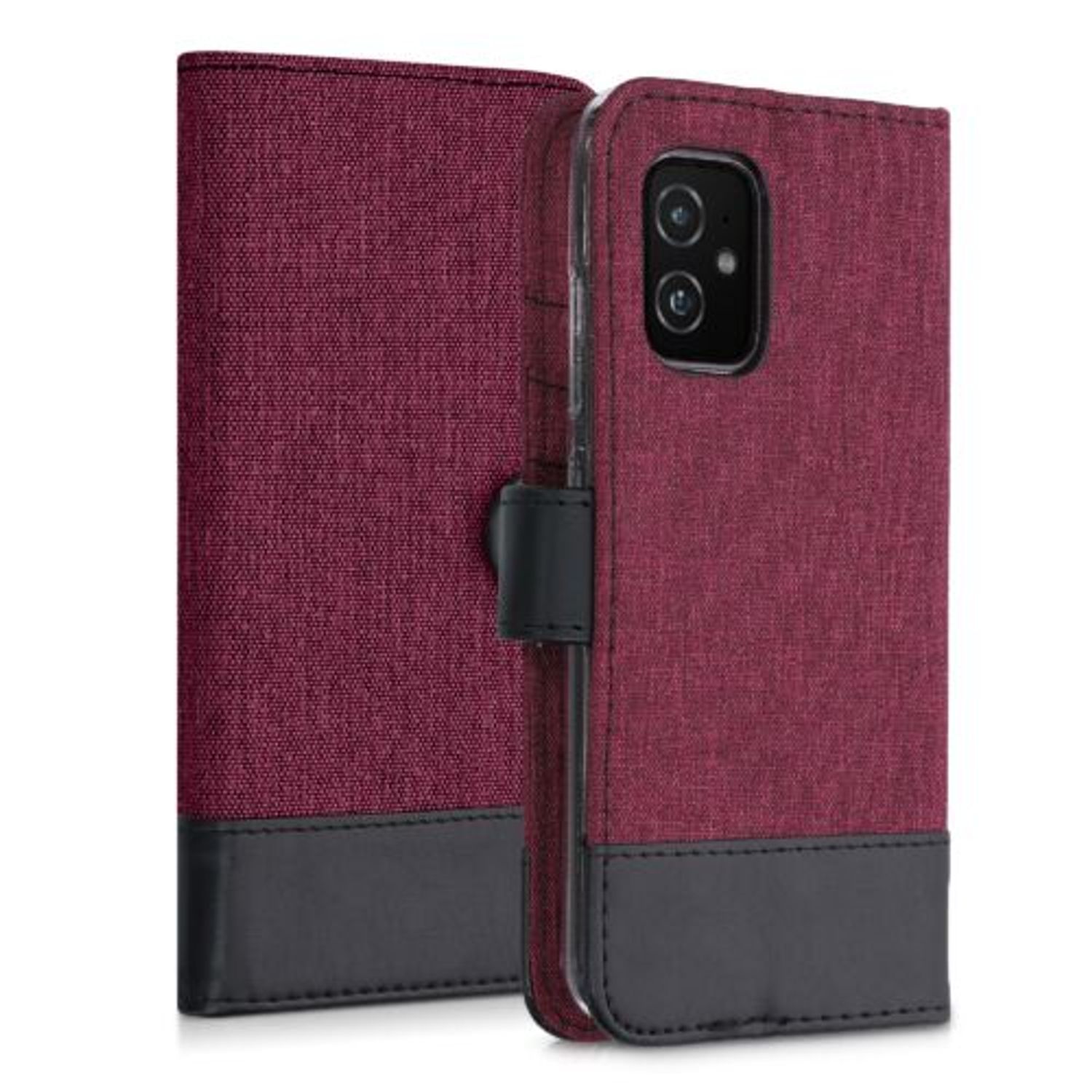 Husa Kwmobile pentru Asus Zenfone 8, Textil, Rosu/Negru, 56648.20 fotografia produsului View 3 L
