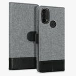 Husa Kwmobile pentru Motorola Moto E40, Textil, Gri/Negru, 57455.22 fotografia produsului View 3 S