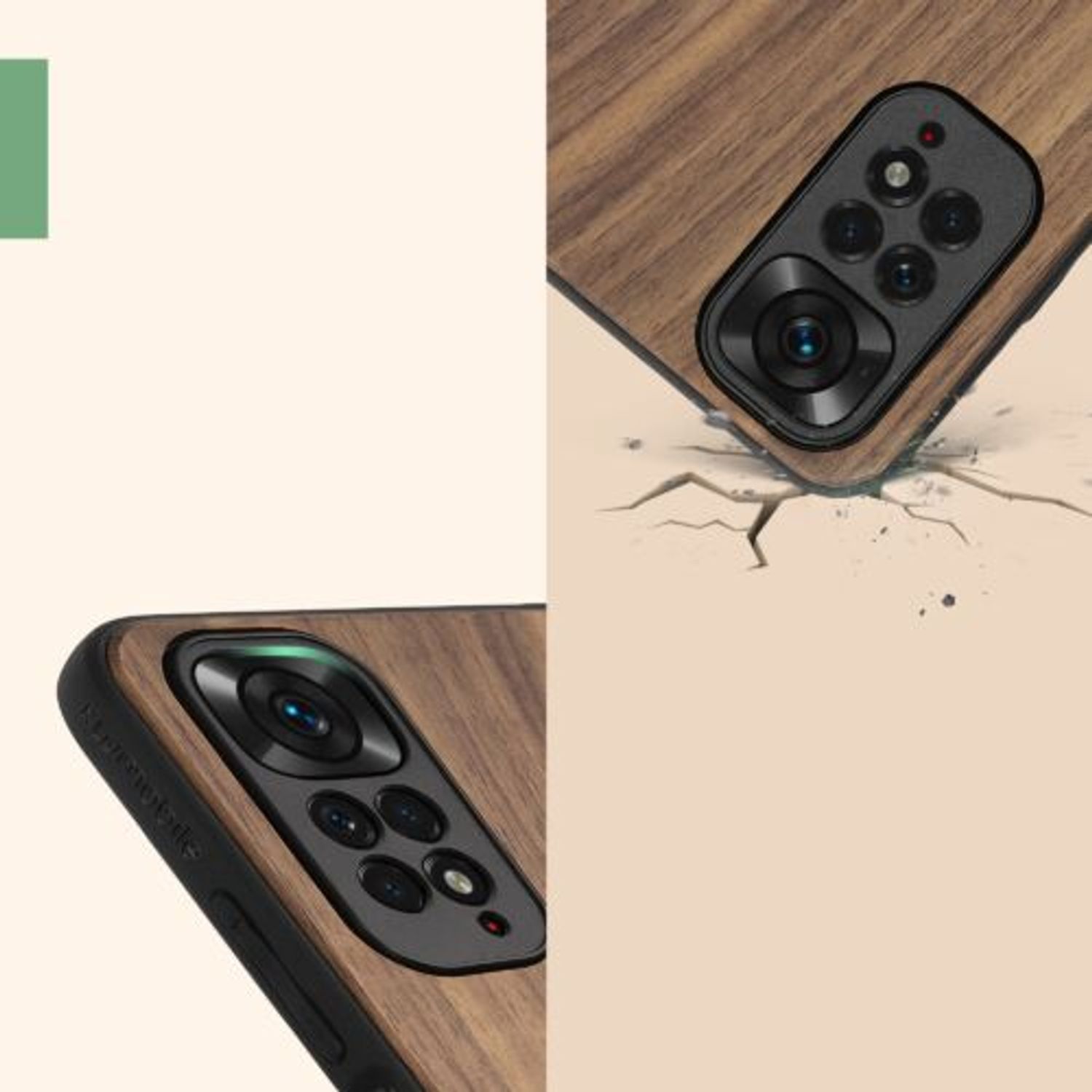 Husa Kwmobile pentru Xiaomi Redmi Note 11/Redmi Note 11s, Lemn, Maro, 57386.01 fotografia produsului View 8 L