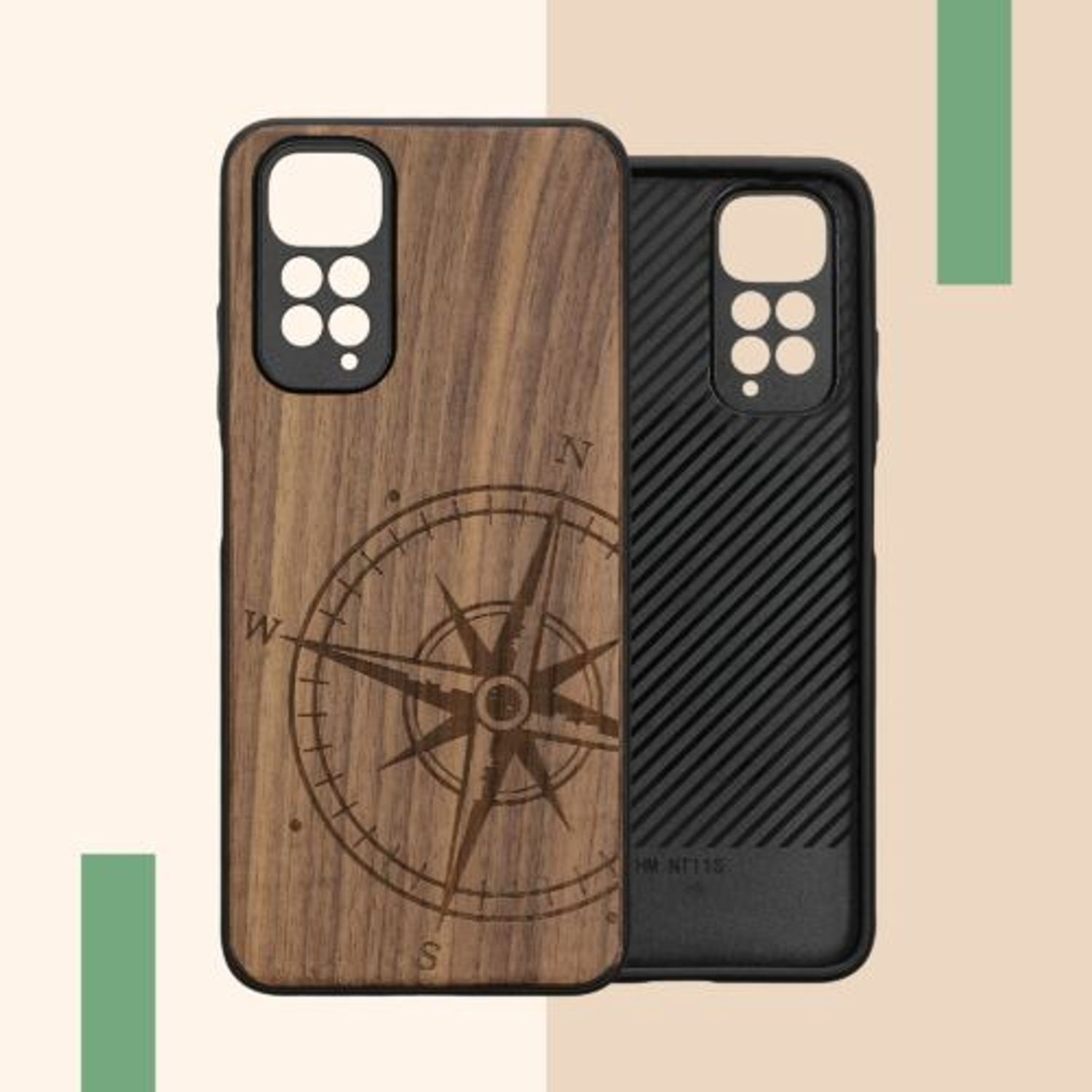 Husa Kwmobile pentru Xiaomi Redmi Note 11/Redmi Note 11s, Lemn, Maro, 57386.01 fotografia produsului View 9 L