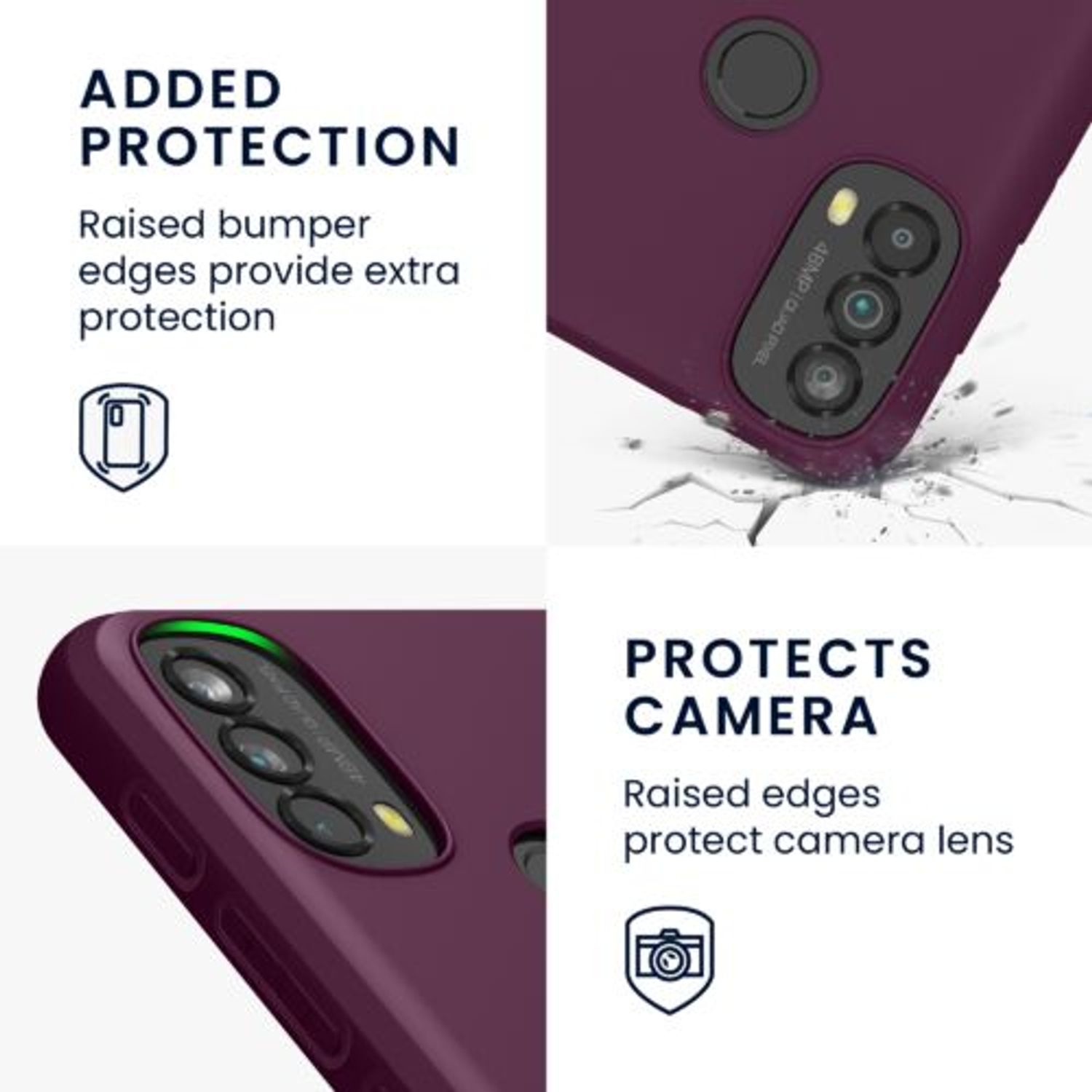 Husa Kwmobile pentru Motorola Moto E40, Silicon, Violet, 56641.187 fotografia produsului View 3 L