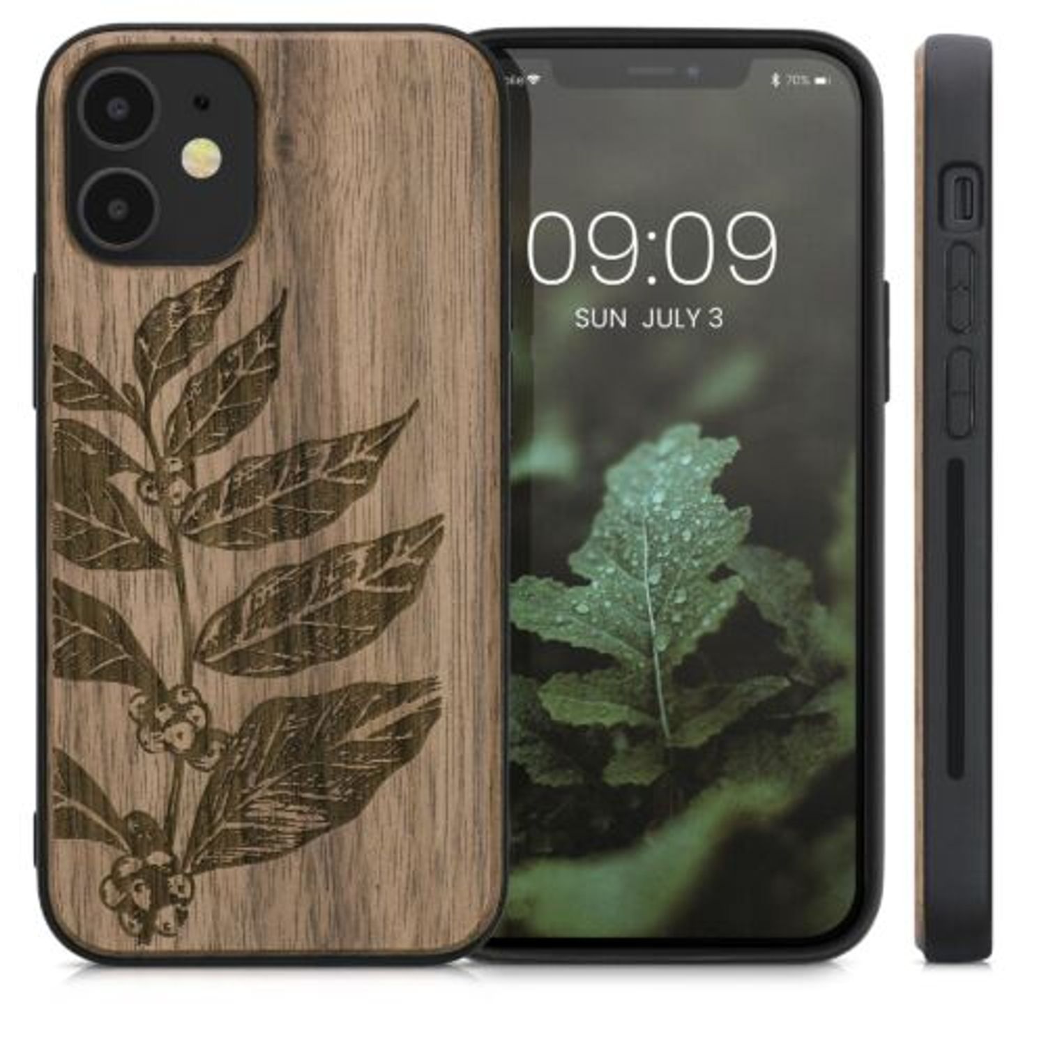 Husa Kwmobile pentru Apple iPhone 12 Mini, Lemn, Maro, 52733.09 fotografia produsului