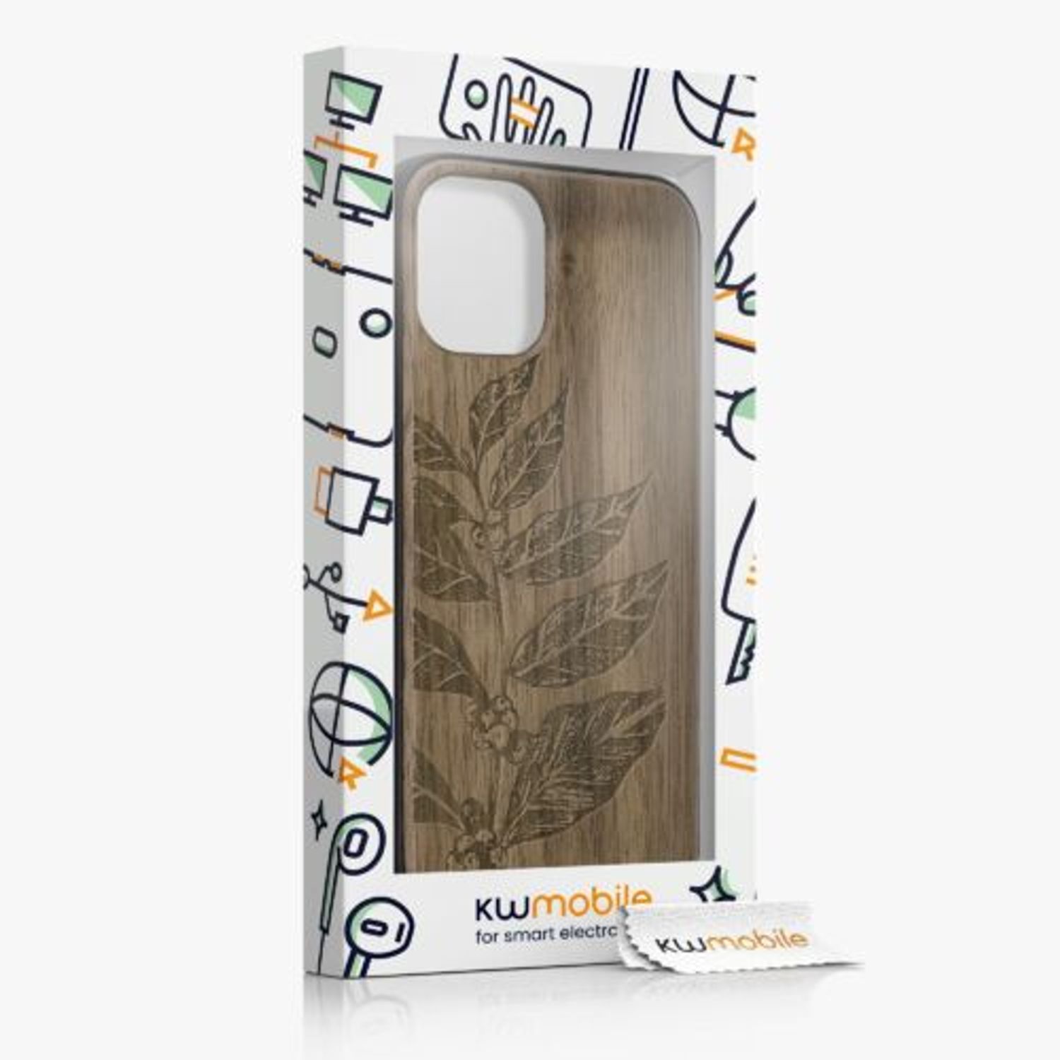 Husa Kwmobile pentru Apple iPhone 12 Mini, Lemn, Maro, 52733.09 fotografia produsului View 5 L