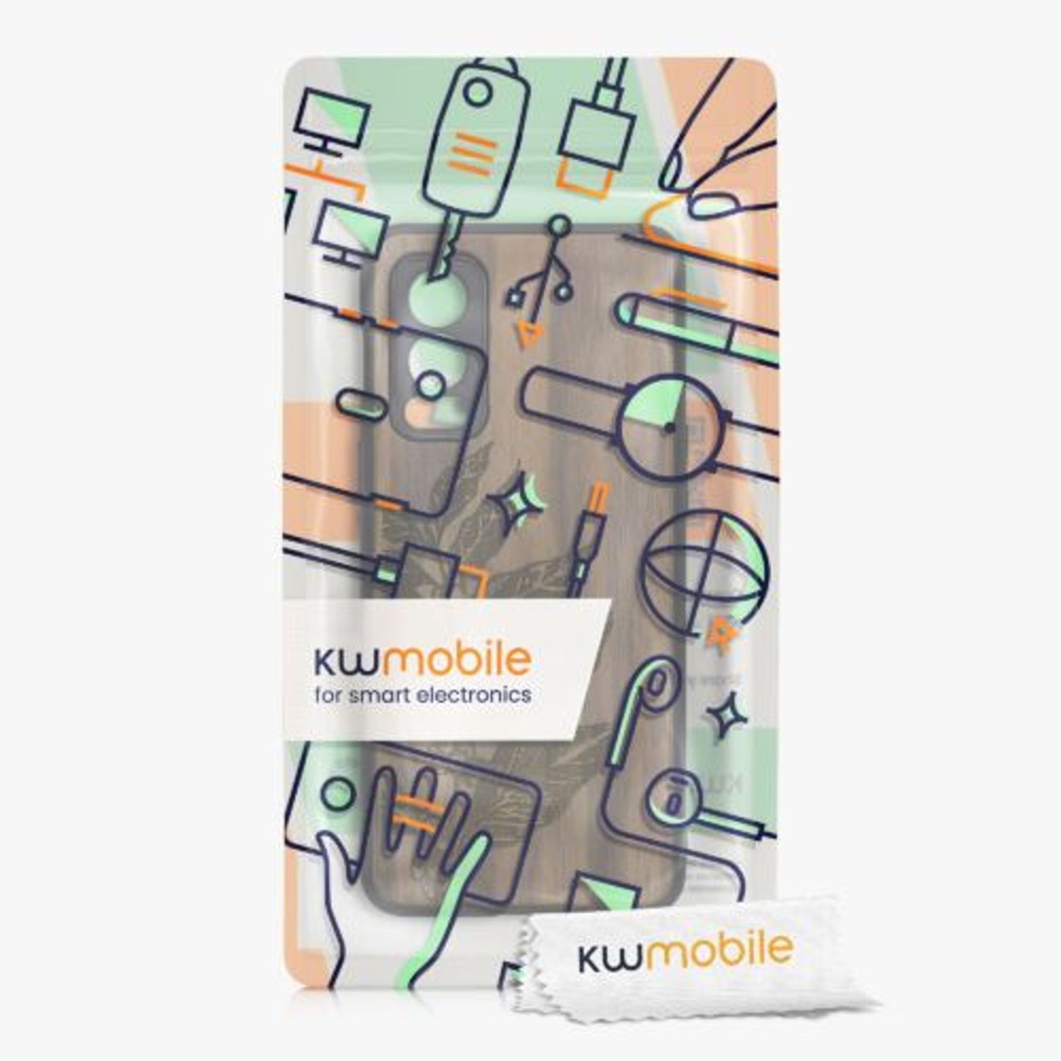 Husa Kwmobile pentru OnePlus Nord 2 5G, Lemn, Maro, 56448.05 fotografia produsului View 5 L