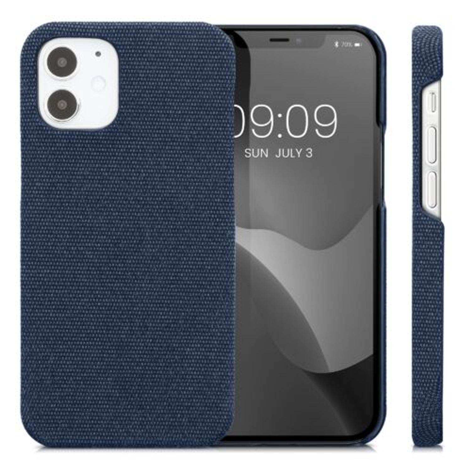 Husa Kwmobile pentru Apple iPhone 12 Mini, Textil, Albastru, 57449.17 fotografia produsului
