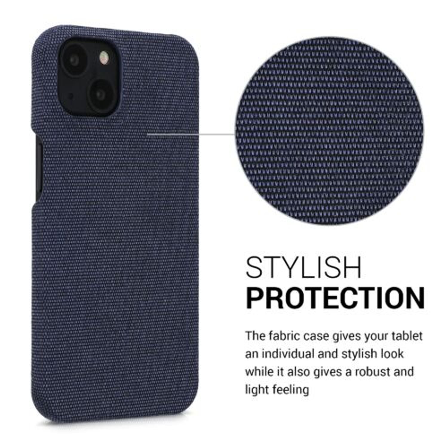 Husa Kwmobile pentru Apple iPhone 13, Textil, Albastru, 57452.17 fotografia produsului View 3 L