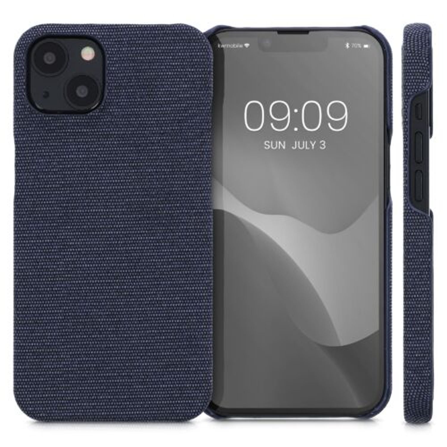 Husa Kwmobile pentru Apple iPhone 13, Textil, Albastru, 57452.17 fotografia produsului