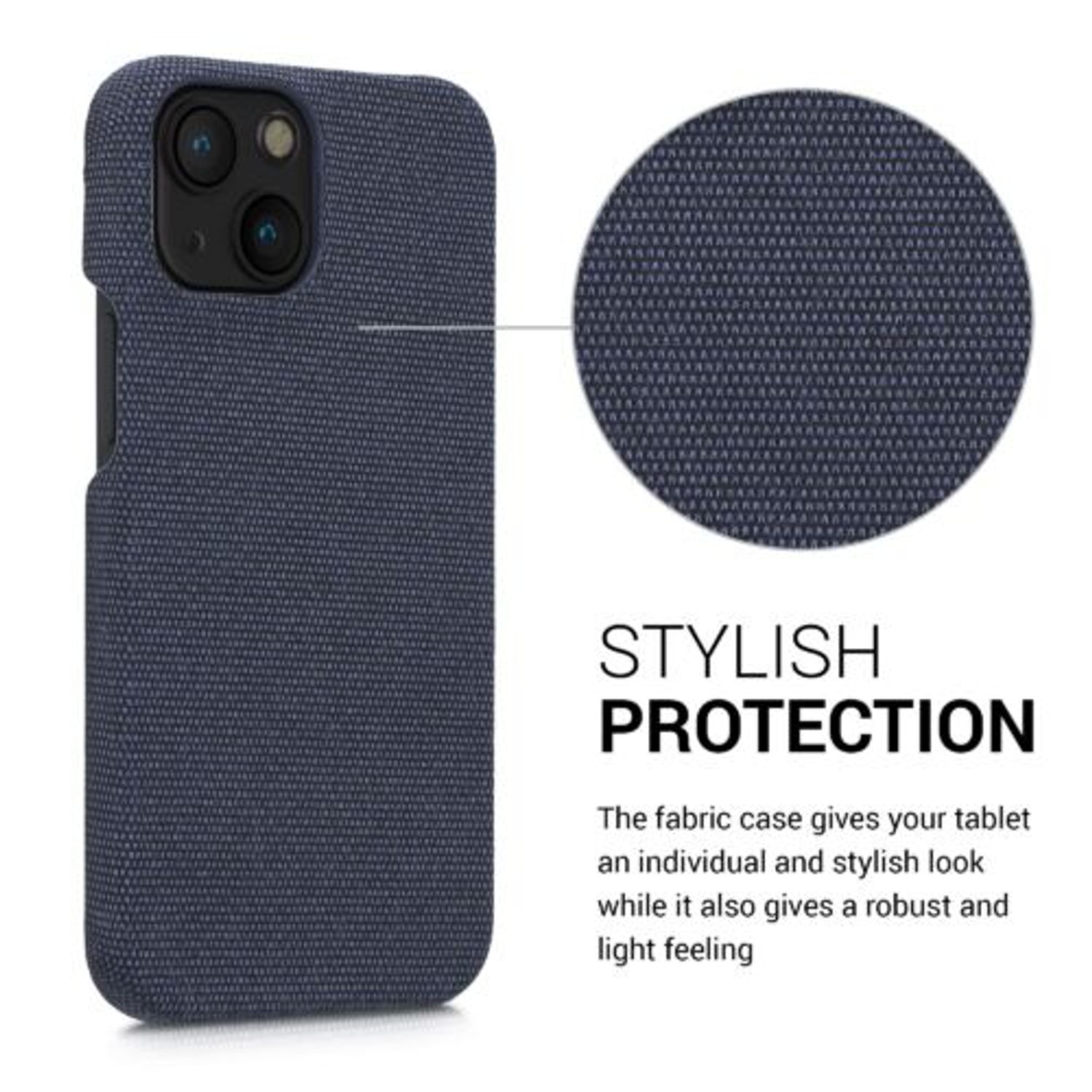 Husa Kwmobile pentru Apple iPhone 13 Mini, Textil, Albastru, 57451.17 fotografia produsului View 3 L