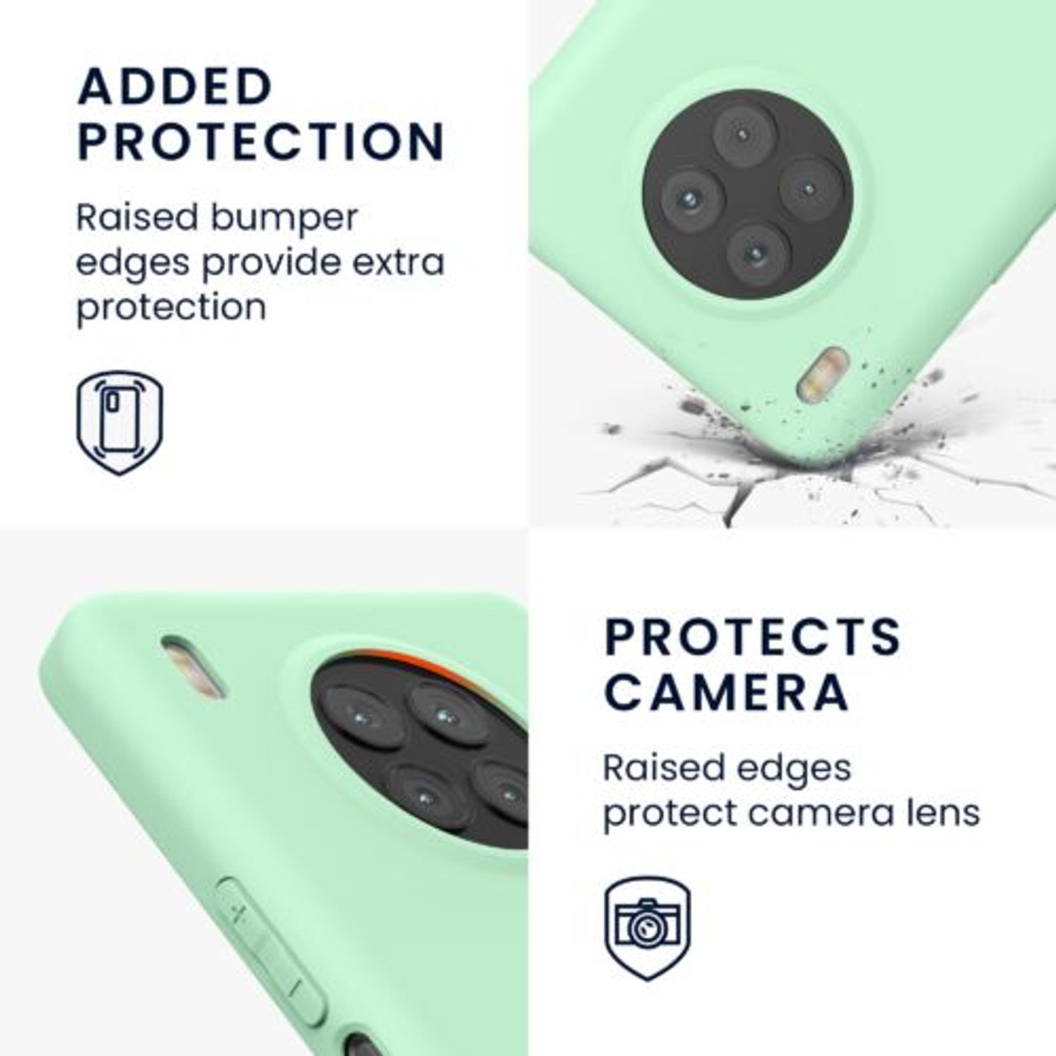 Husa Kwmobile pentru Honor 50 Lite, Silicon, Verde, 57025.50 fotografia produsului View 3 L