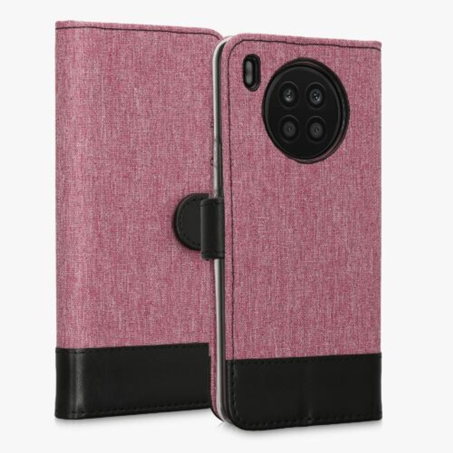 Husa Kwmobile pentru Honor 50 Lite, Textil, Roz/Negru, 57480.02 fotografia produsului View 3 L