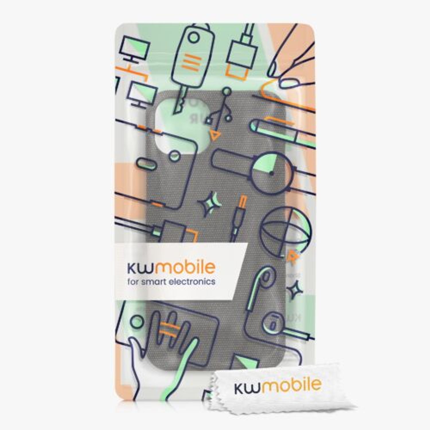 Husa Kwmobile pentru Apple iPhone 13, Textil, Gri, 57452.01 fotografia produsului View 6 L