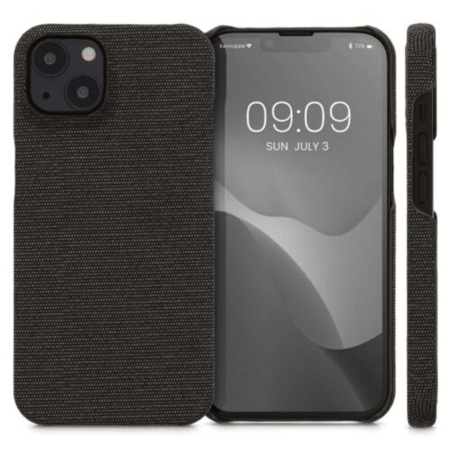 Husa Kwmobile pentru Apple iPhone 13, Textil, Gri, 57452.01 fotografia produsului